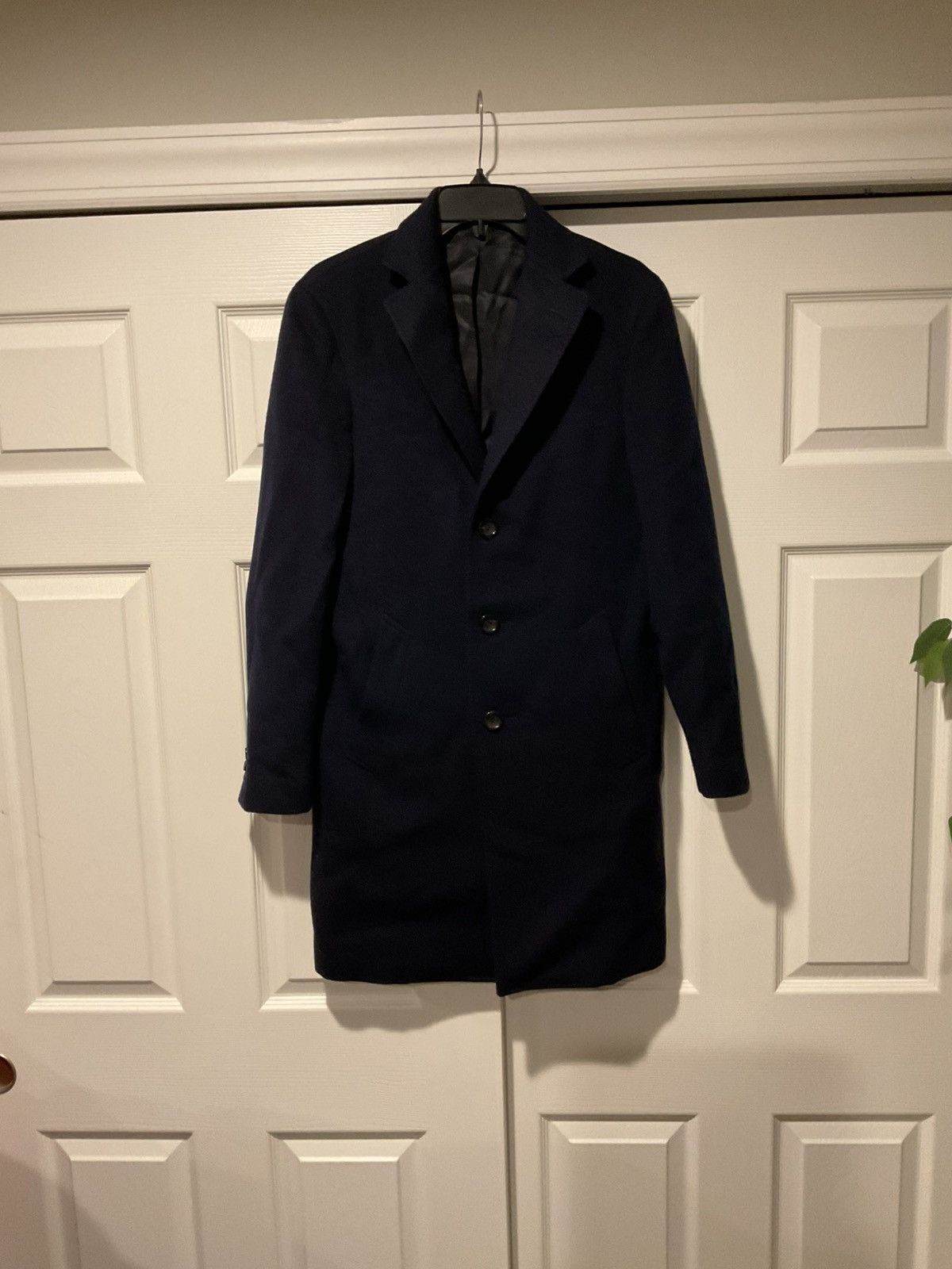 Canali CANALI KEI MEN’S BLACK WOOL BELTED TRENCH COAT OVERCOAT Size US S / EU 44-46 / 1 - 2 Thumbnail