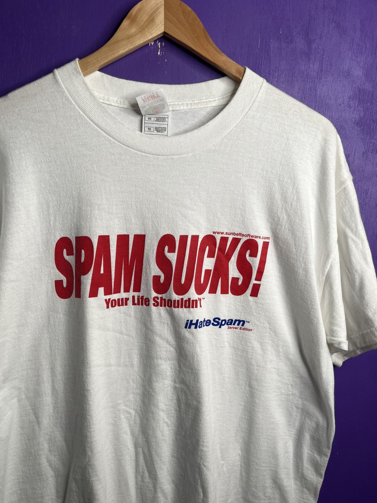Vintage Vintage 00s Spam sucks your life shouldn’t t-shirt Size US XL / EU 56 / 4 - 3 Thumbnail