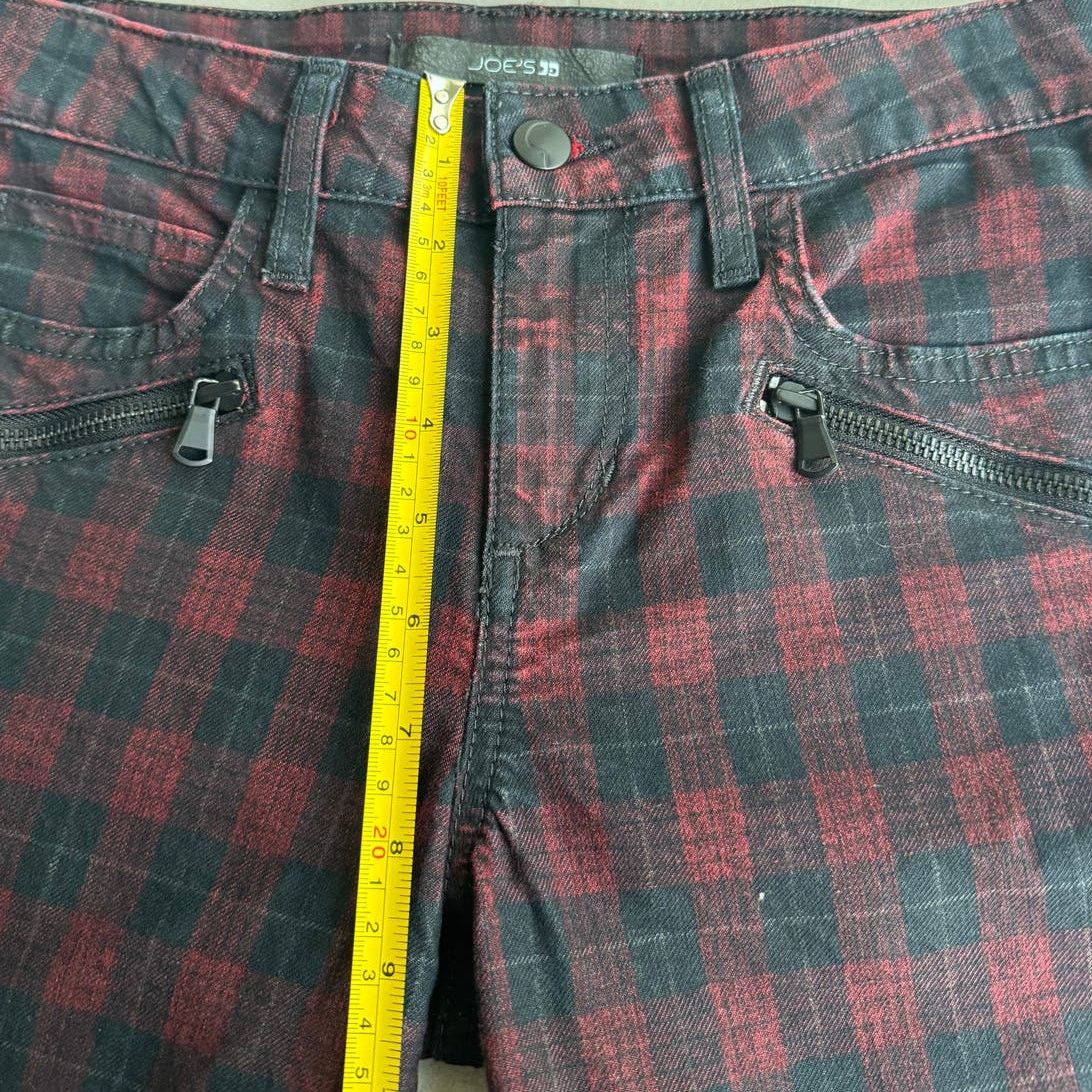 Joe's Joe's Jeans Coated Plaid Check, Skinny Ankle Denim Red/Black Size 25" / US 0 / IT 36 - 5 Thumbnail