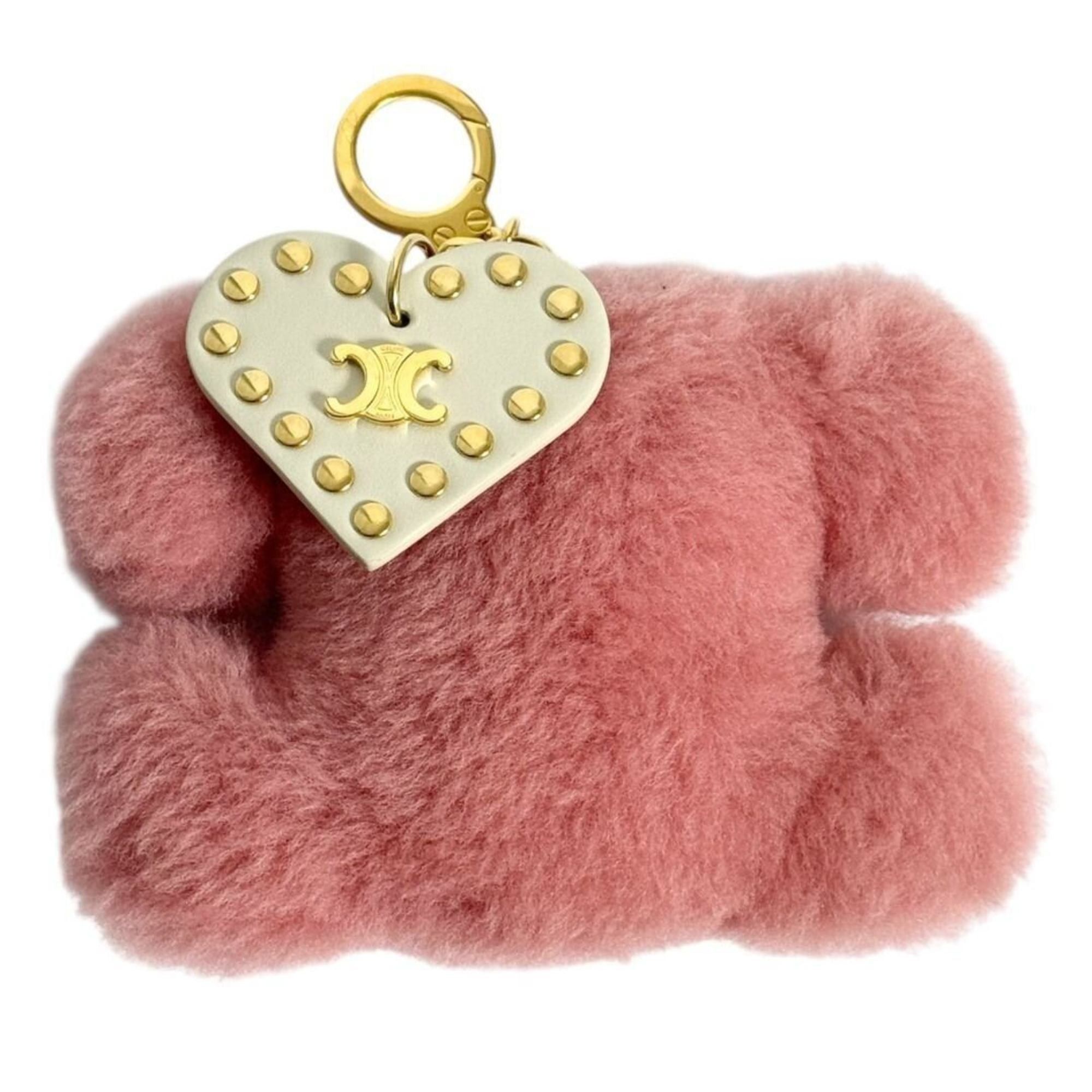 Celine Celine Women's Triomphe Pom-Pom Bag Charm in Pink Size ONE SIZE - 1 Thumbnail