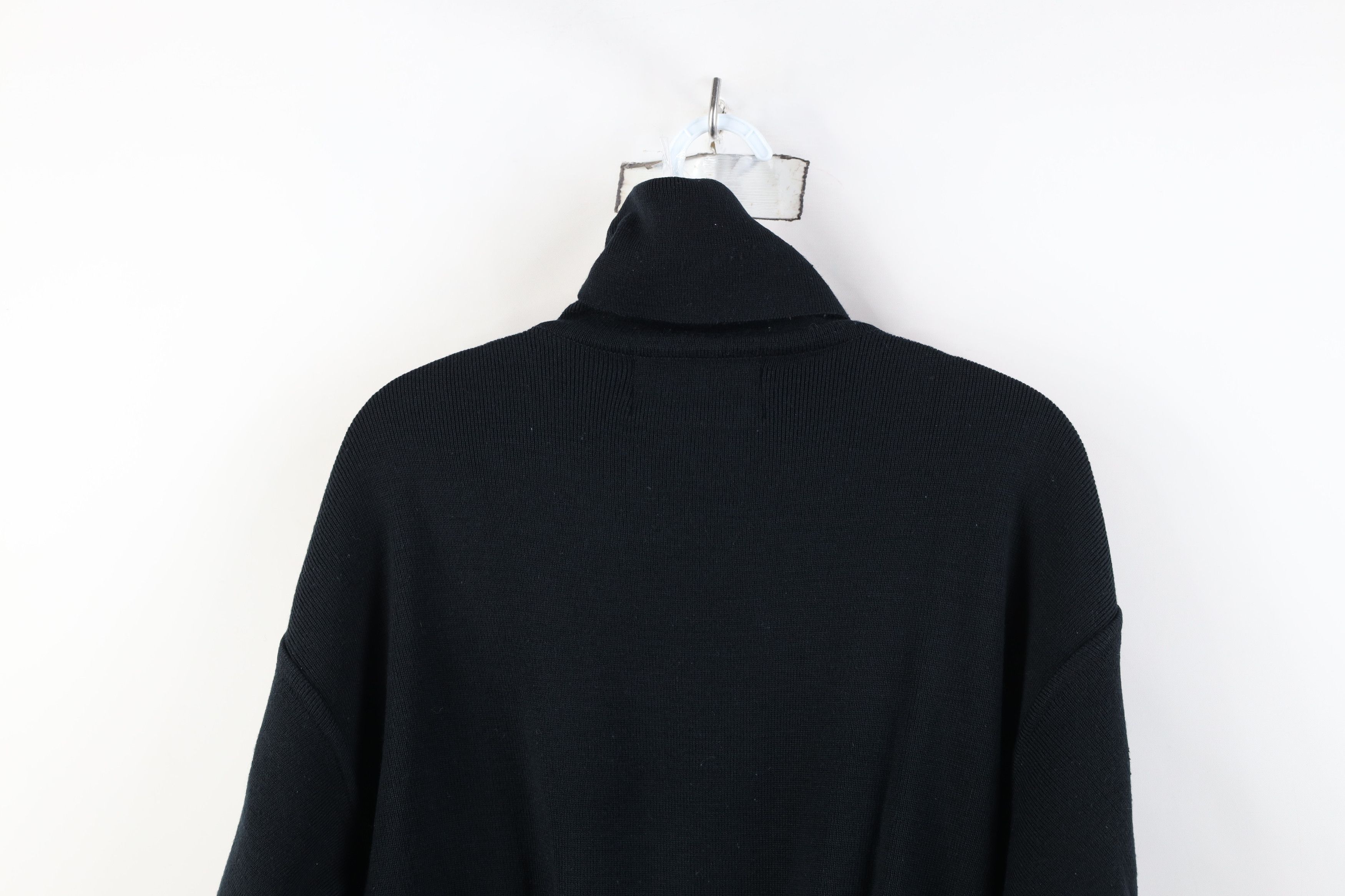 Obermeyer Vintage 80s 90s Obermeyer Knit Ski Turtleneck Sweater Black Size S / US 4 / IT 40 - 10 Thumbnail