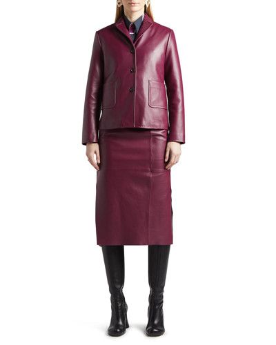 Marni o1srvl11e0624 Leather Jacket in Rose Size S / US 4 / IT 40 - 2 Thumbnail