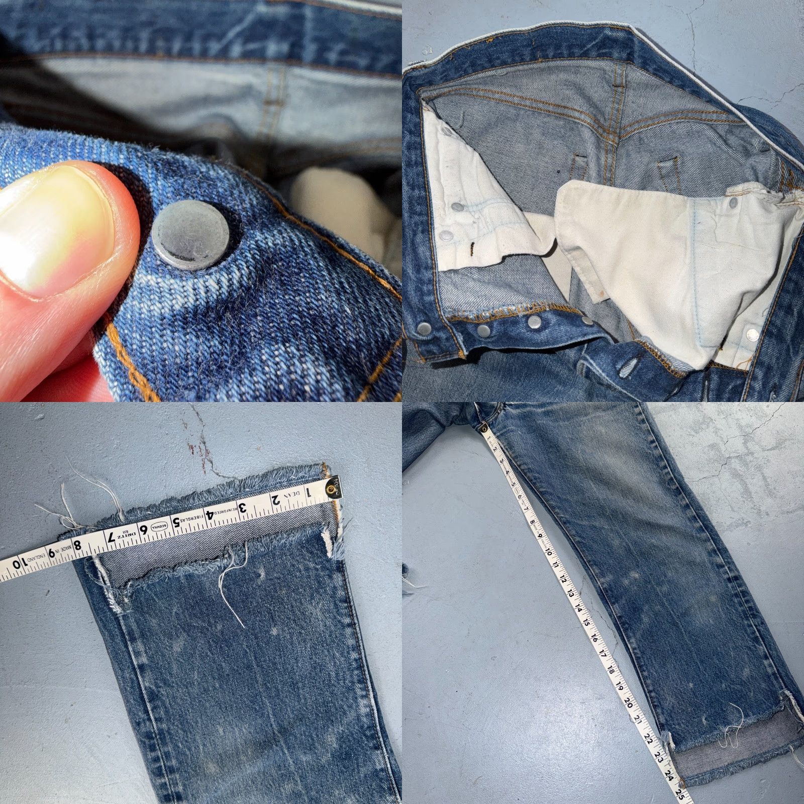 Levi's Levis 501 Jeans Vintage 80s Light Wash Button 5-Pocket Denim USA Mid Rise Classic Fit Men 28x25 Blue Distressed 30x31 Model Levi's 501 Series Size US 28 / EU 44 - 8 Thumbnail