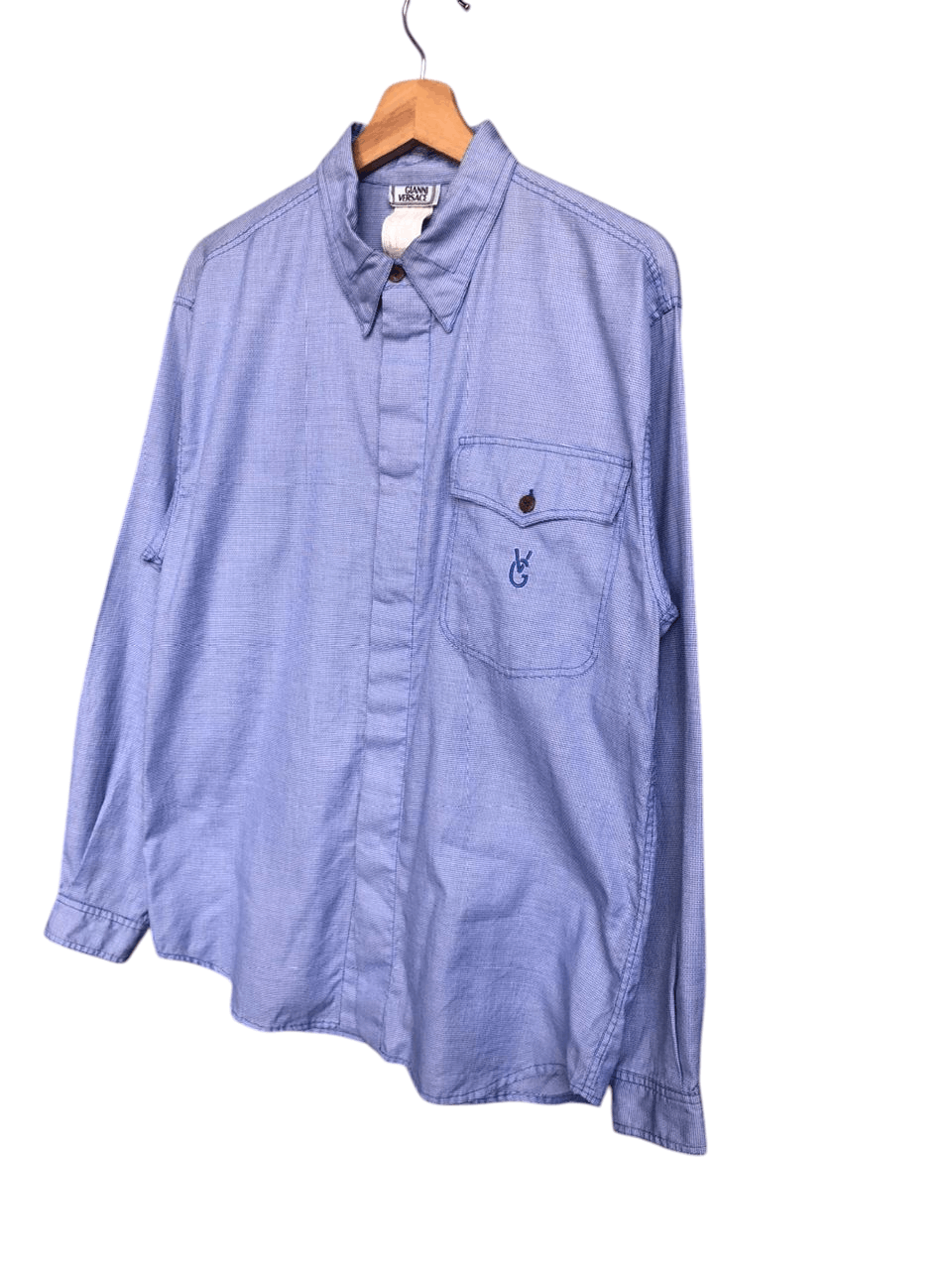 Versace Vintage Gianni Versace Single Pocket Long Sleeve Shirt Size US M / EU 48-50 / 2 - 7 Thumbnail