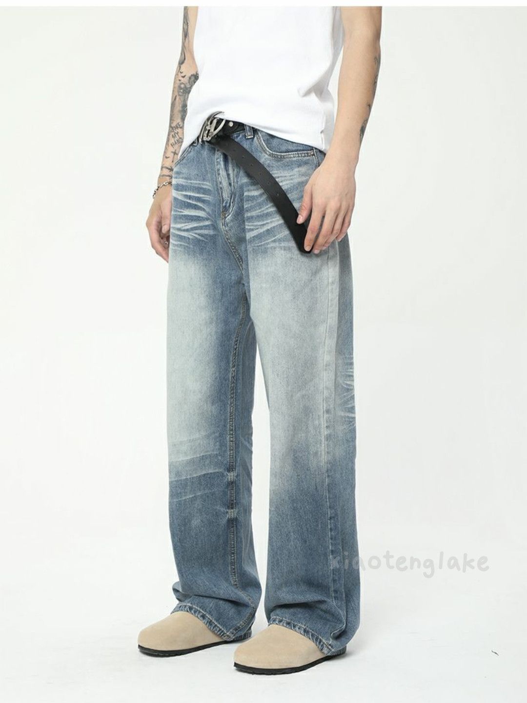 Jean × Vintage washed faded cleanfit yuppie loose baggy jeans Size US 28 / EU 44 - 2 Thumbnail