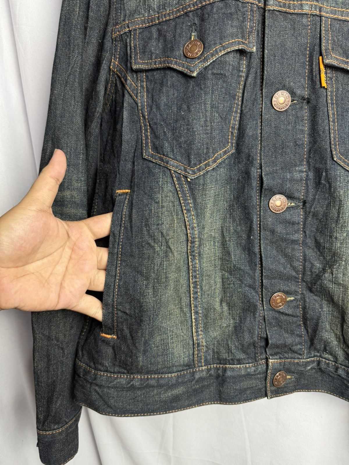 Edwin × Japanese Brand × RRL Ralph Lauren Edwin Buckle Back Denim Jacket lgb style Size US M / EU 48-50 / 2 - 5 Thumbnail
