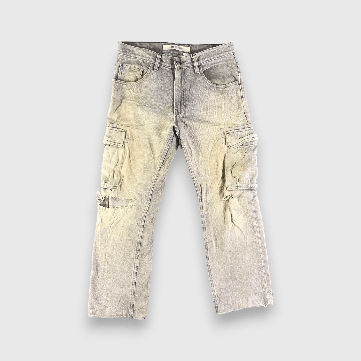 Gap × Vintage Vintage Distress Gap Cargo Jeans-J3747 Size US 33 - 1 Thumbnail