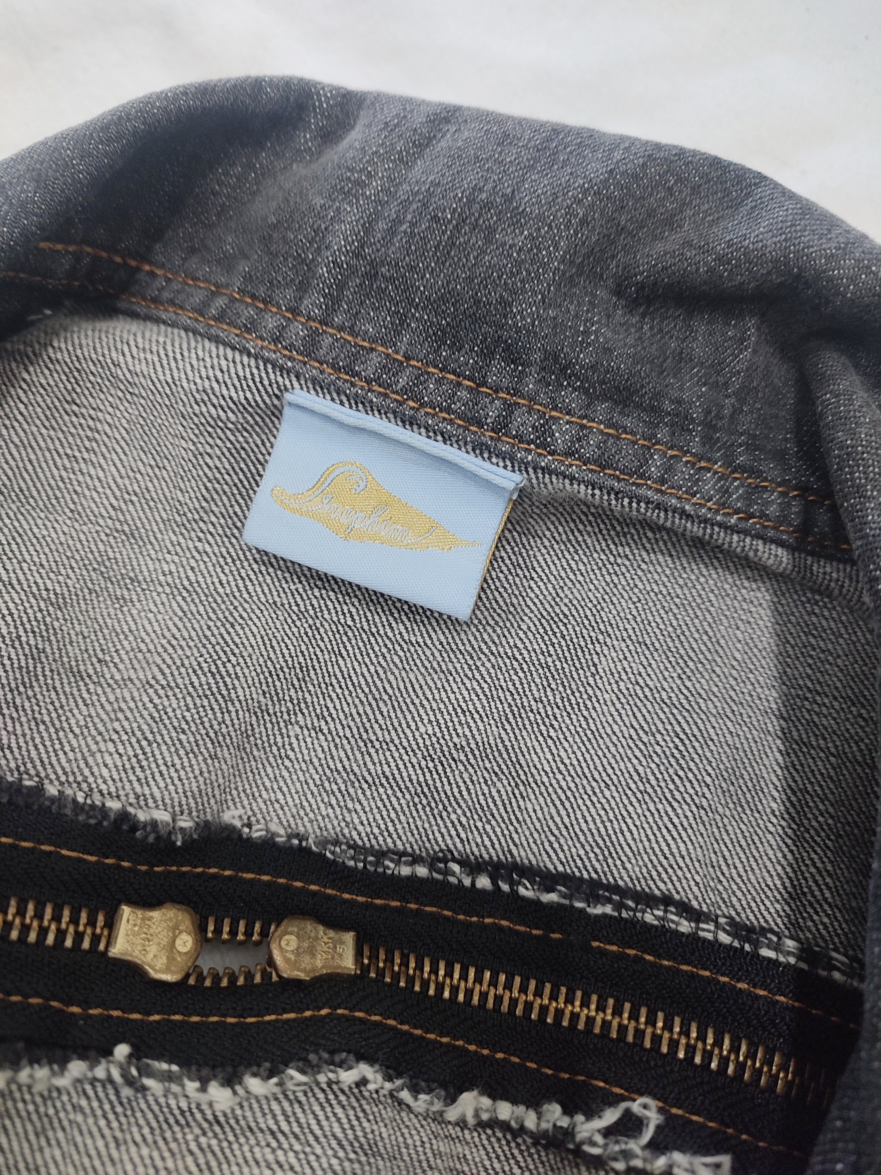 Japanese Brand Seraphim Div- Punk Asymmetric Zip Panel Archive Denim Jacket Size M / US 6-8 / IT 42-44 - 7 Thumbnail
