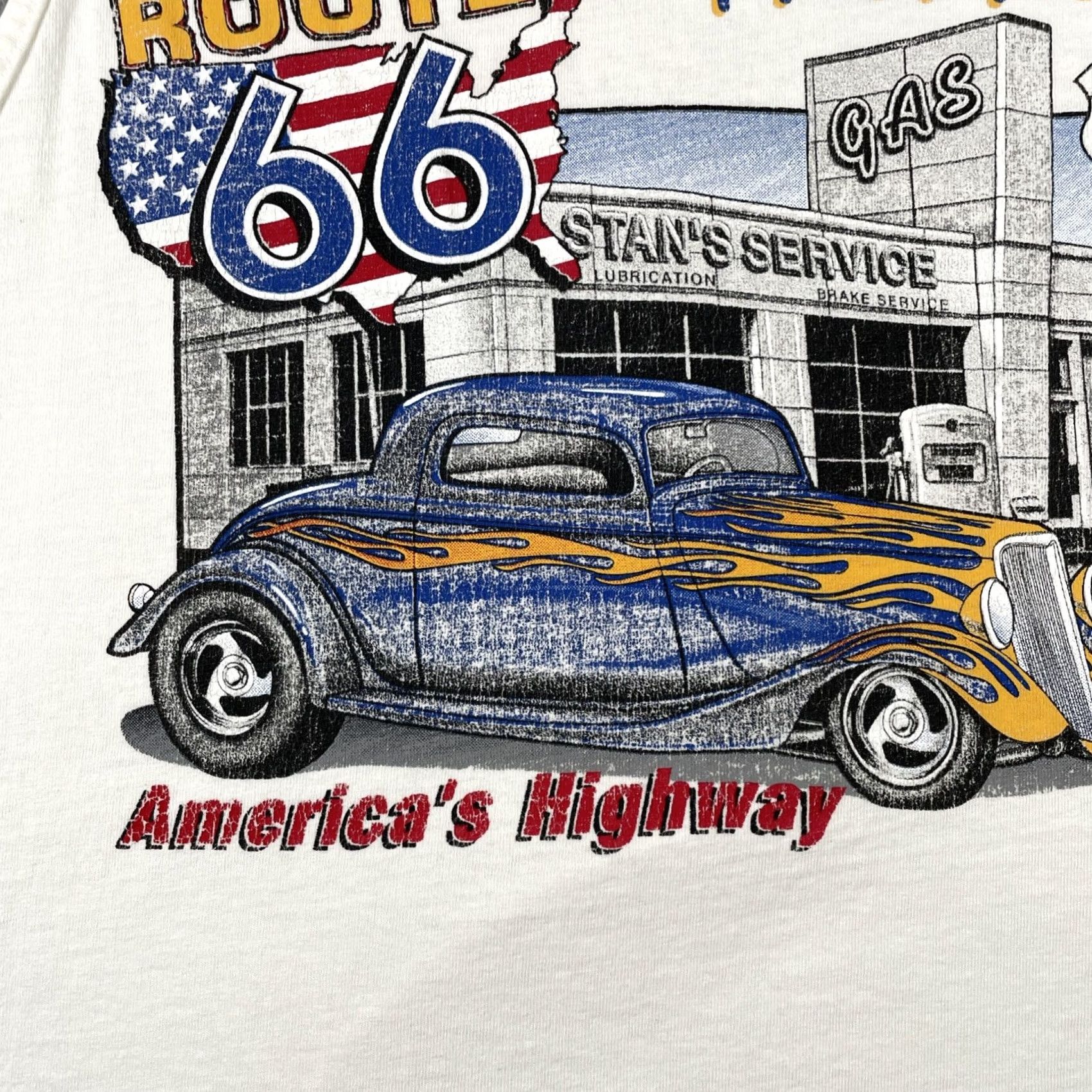 Vintage VINTAGE Route 66 Americas Highway Muscle Cars Tank Top Shirt XL White Size US XL / EU 56 / 4 - 7 Thumbnail