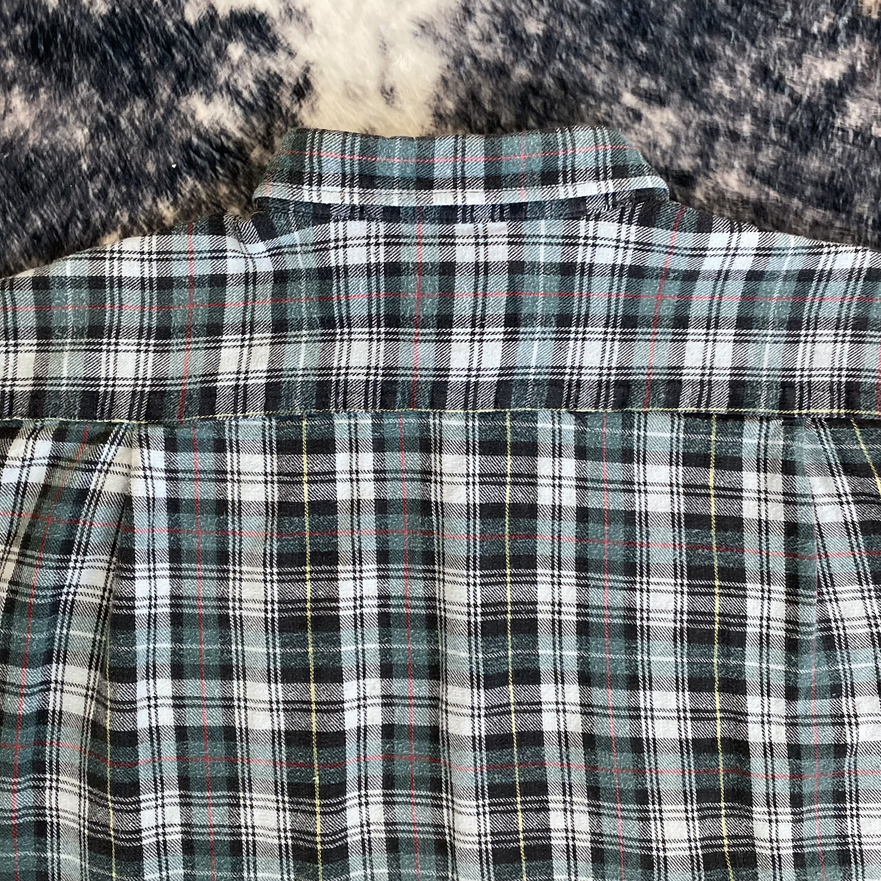 Vintage Vintage Green Plaid Botton Up Flannel Size US XXL / EU 58 / 5 - 8 Thumbnail