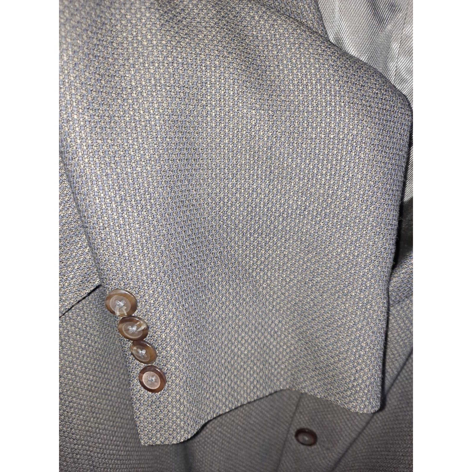Stafford Stafford 100% Wool Tan and Blue 3 Button Blazer Size 44L Size 44L - 7 Thumbnail