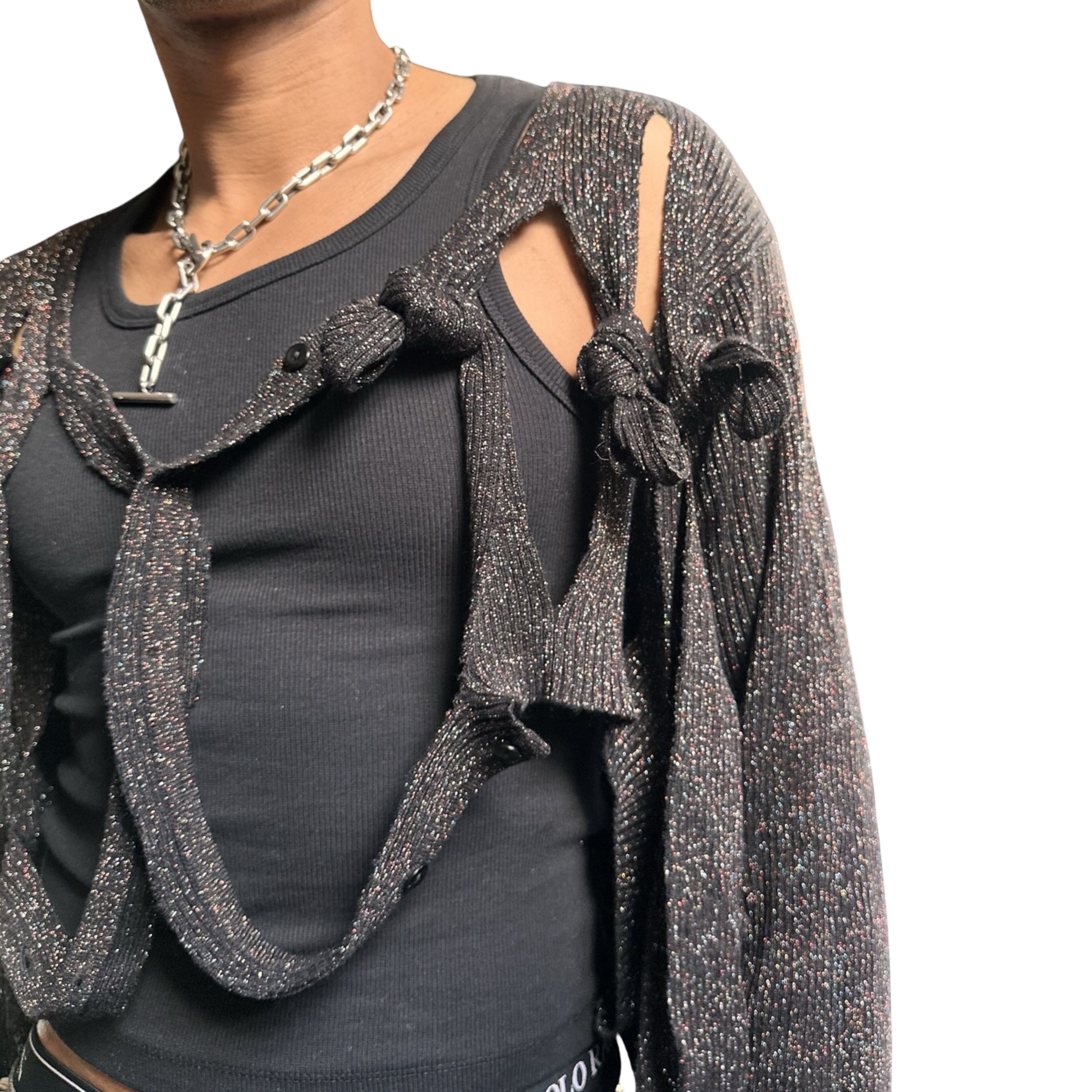 Other ASTROBOI* Black Lurex Cardigan Sweater - 3XL Size US XXL / EU 58 / 5 - 6 Thumbnail