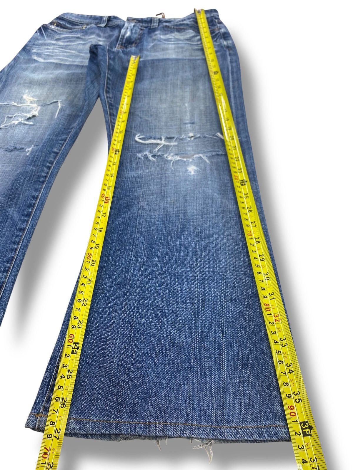 Other The Fillmore Brand Acid Blue Wash Distressed Flare Jeans Size US 32 / EU 48 - 11 Thumbnail