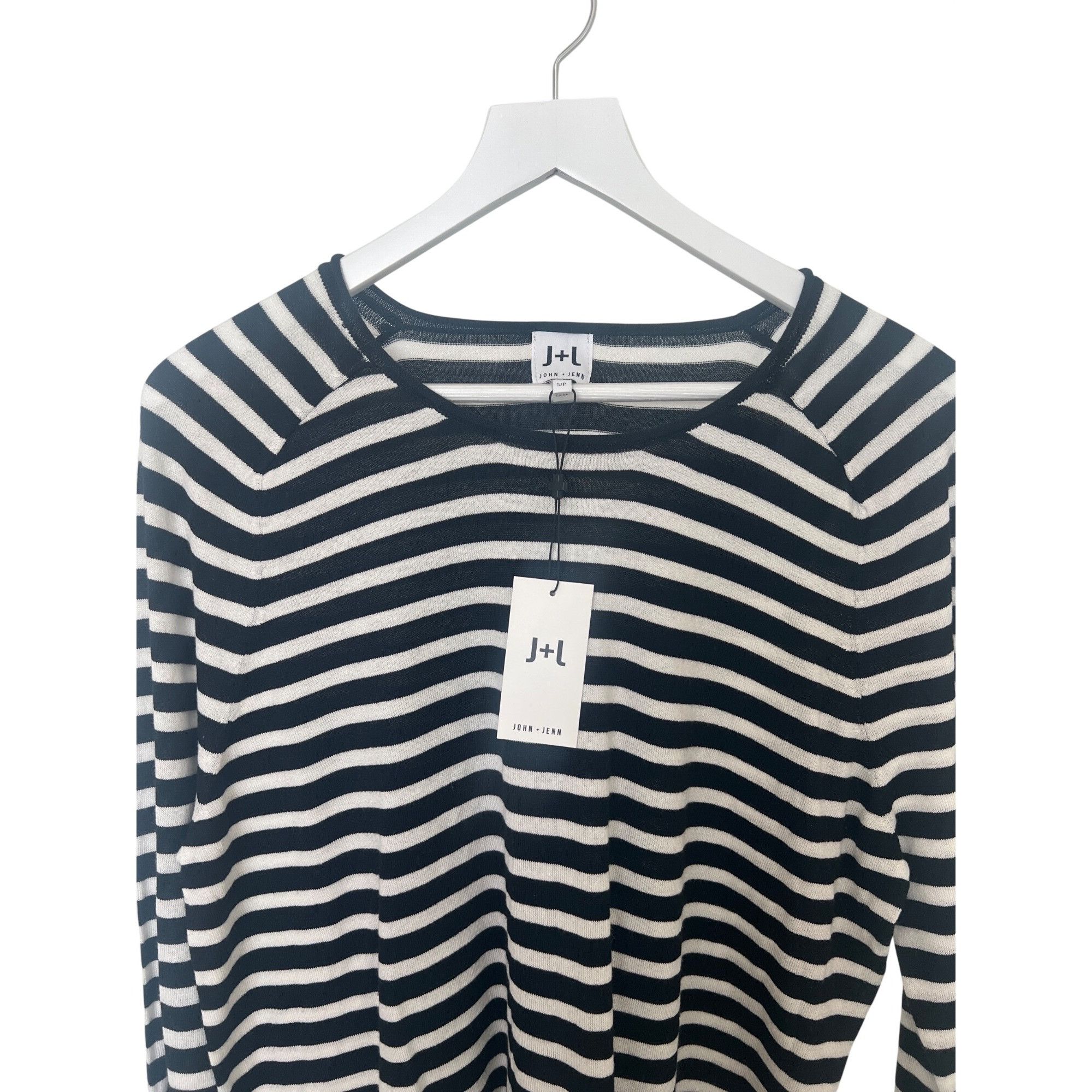 Other John + Jenn Black & White Striped Long Sleeve Shirt Size S / US 4 / IT 40 - 2 Thumbnail