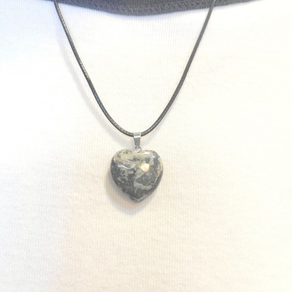 Handmade Natural Brown Jasper Crystal Heart-Shaped Pendant Necklace Size ONE SIZE - 1 Thumbnail