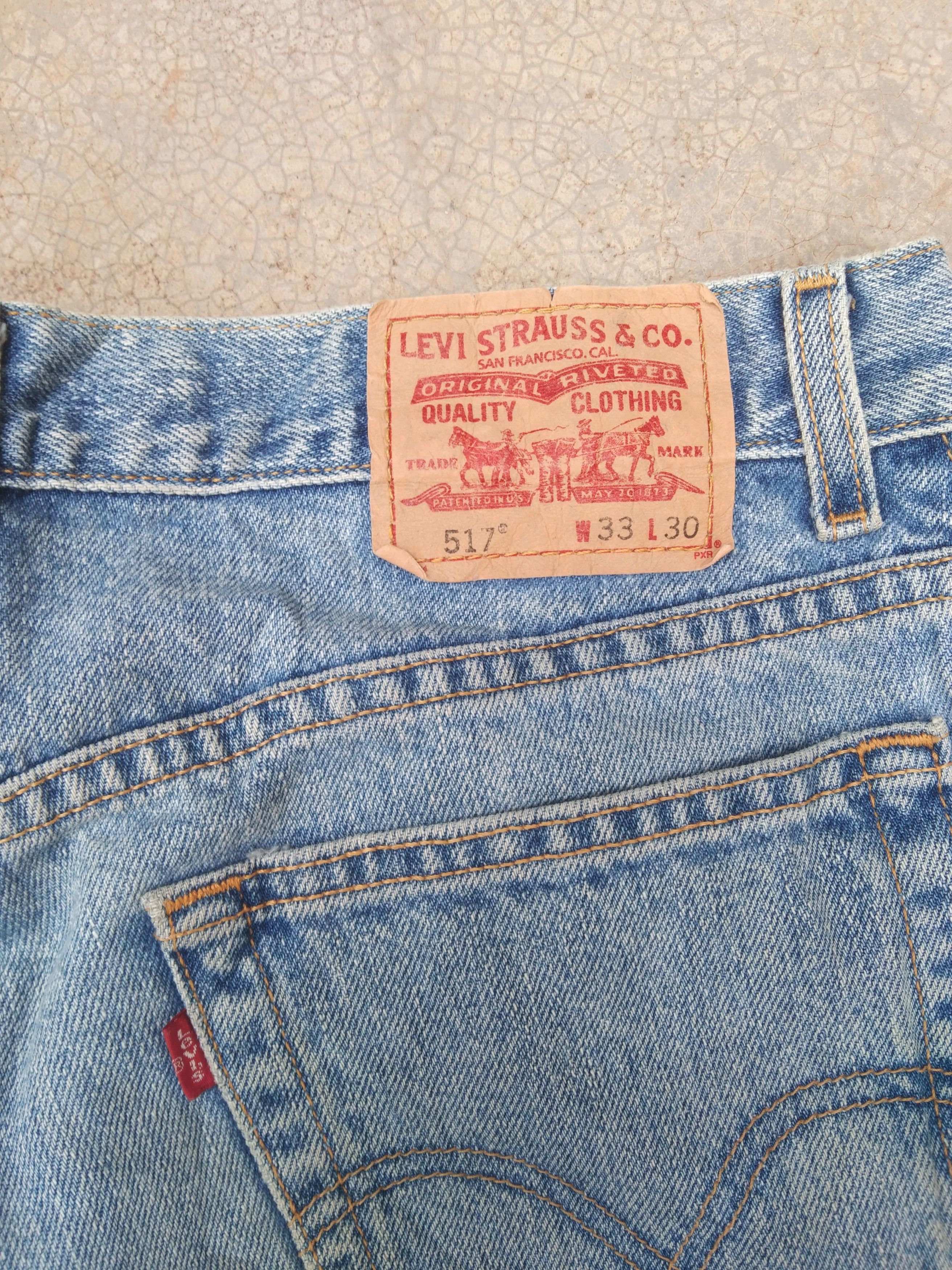 Jean × Levi's × Vintage Vintage Levis 517 Boot Cut Distressed Jeans 33x30 Size US 33 - 4 Thumbnail