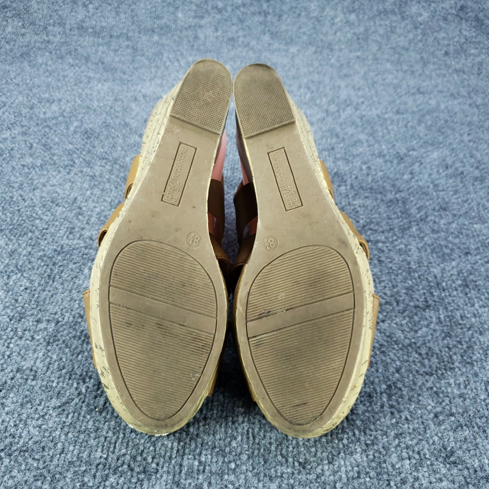 Vintage Montego Bay Club Wedge Sandals Womens 8.5 Extra Large XL Brown Espadrille Size US 7 / IT 37 - 7 Thumbnail