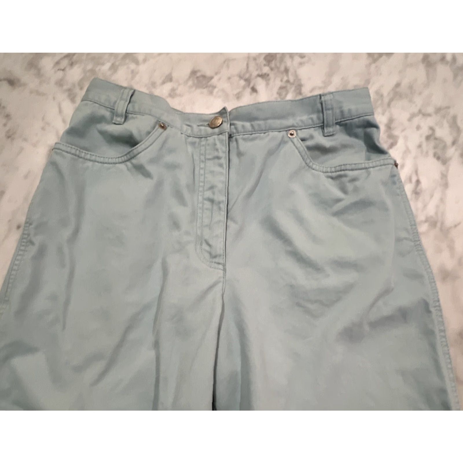Pendleton Pendleton Women's Pants Size 6 Cotton Light Blue Ankle High Rise Zipper Button Office Dress Size 28" / US 6 / IT 42 - 3 Thumbnail