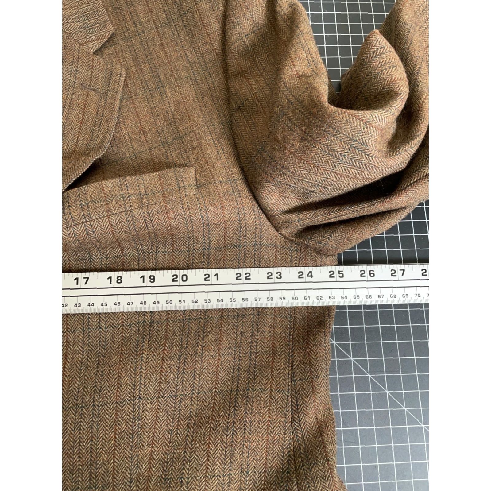 Ralph Lauren Lauren Ralph Lauren Wool Blazer 48 Regular Brown Herringbone Casual Mens Size 48R - 7 Thumbnail