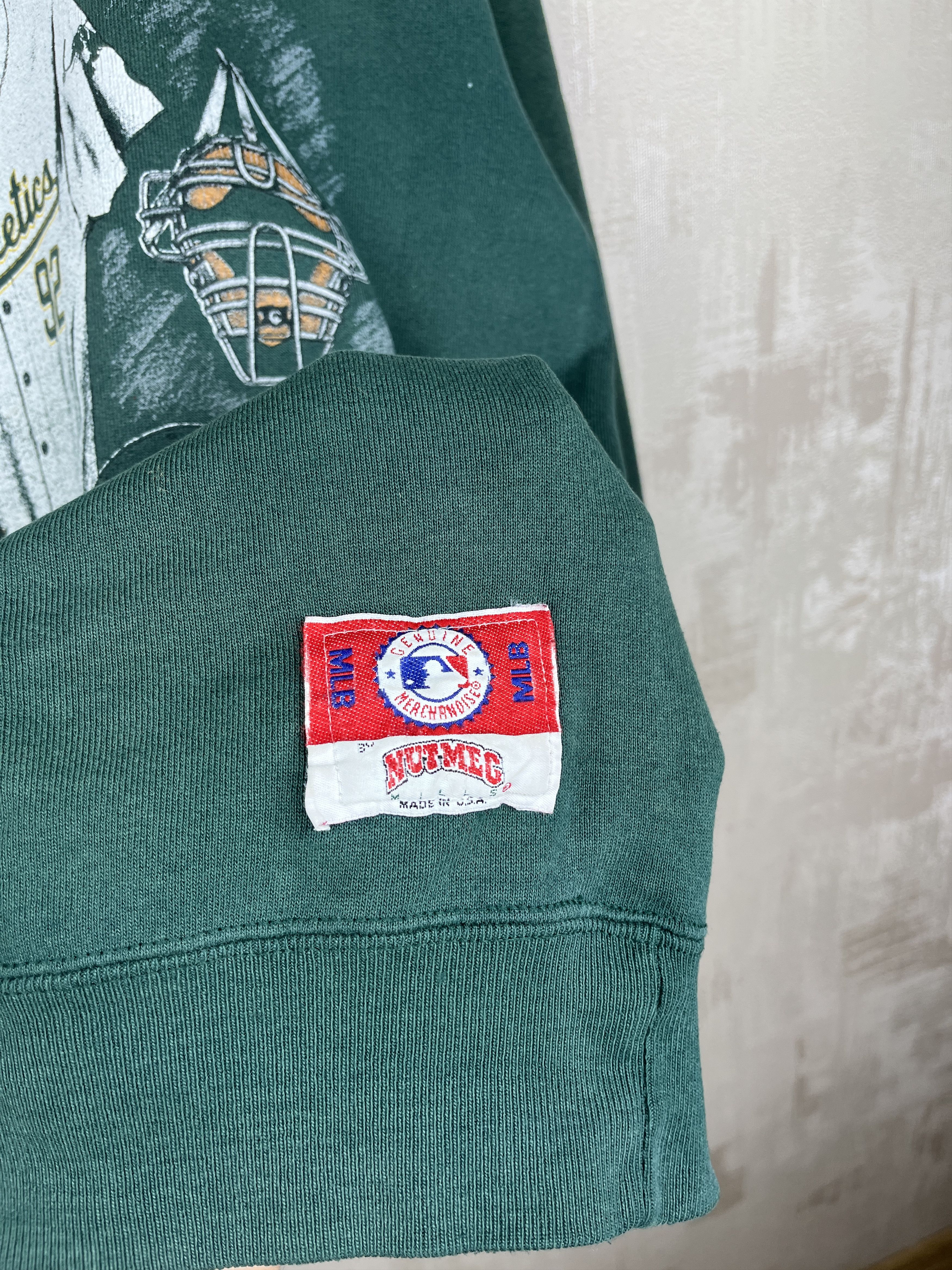 Nutmeg 90's Oakland Athletics A's MBL Nutmeg Vintage Sweatshirt Size US XL / EU 56 / 4 - 7 Thumbnail