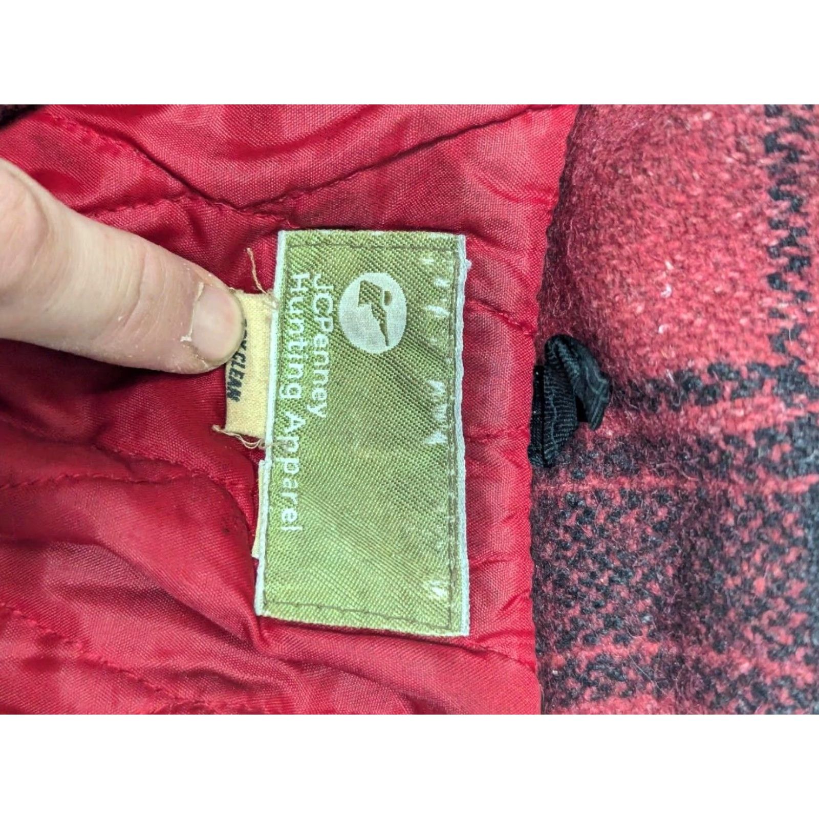 JCPenney VINTAGE hunting jacket JC Penney WOOL buffalo plaid M red/black 1960s coat Mens Size US M / EU 48-50 / 2 - 6 Thumbnail