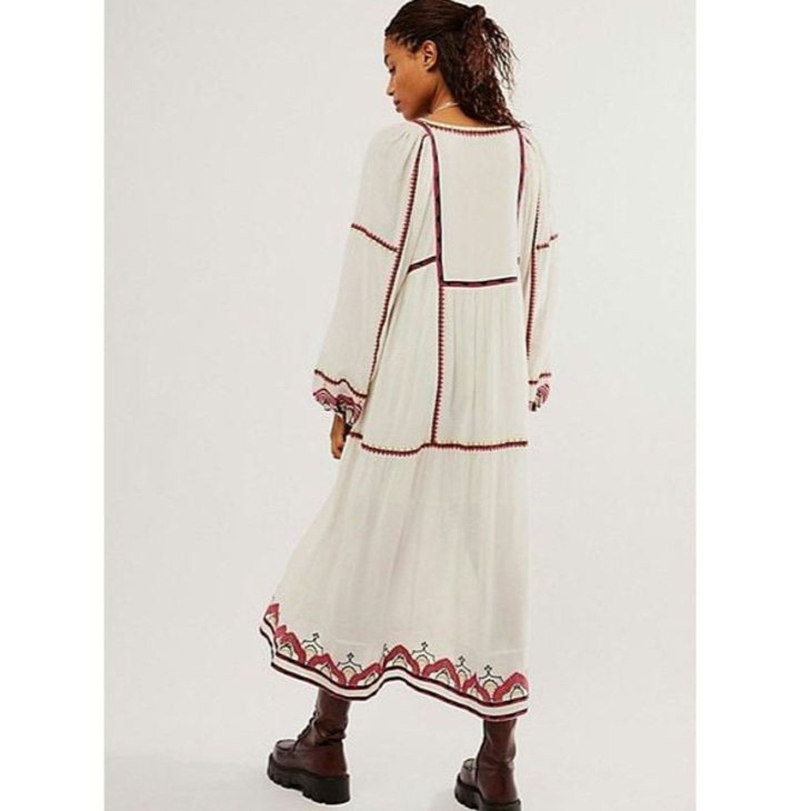 Free People New FREE PEOPLE Sweet Escape Midi Dress $198 SMALL Ivory Size S / US 4 / IT 40 - 5 Thumbnail