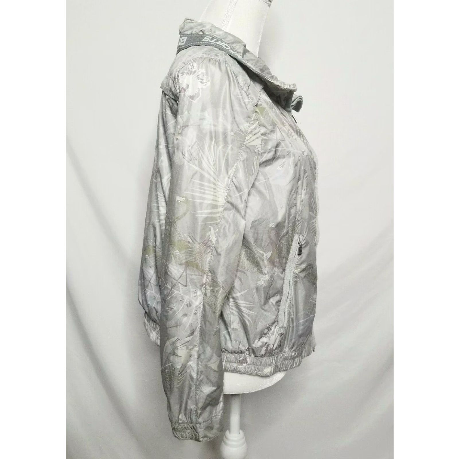 Bogner Bogner Womens Jacket Windbreaker Full Zip Floral Print Gray 8 EU 38/US 8 Lined Zip Bodner? Size M / US 6-8 / IT 42-44 - 4 Thumbnail