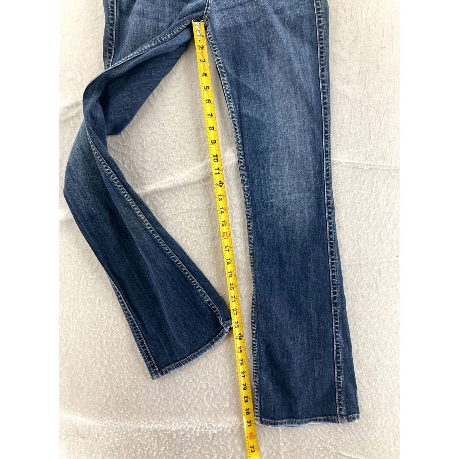 Silver Jeans Co. Silver Jeans Frances Womens 5 Pocket Denim Jeans Blue Stretch Accents Stitching Flared Size 18 Regular Inseam See Photos Vintage No Size 40" / US 18 - 5 Thumbnail