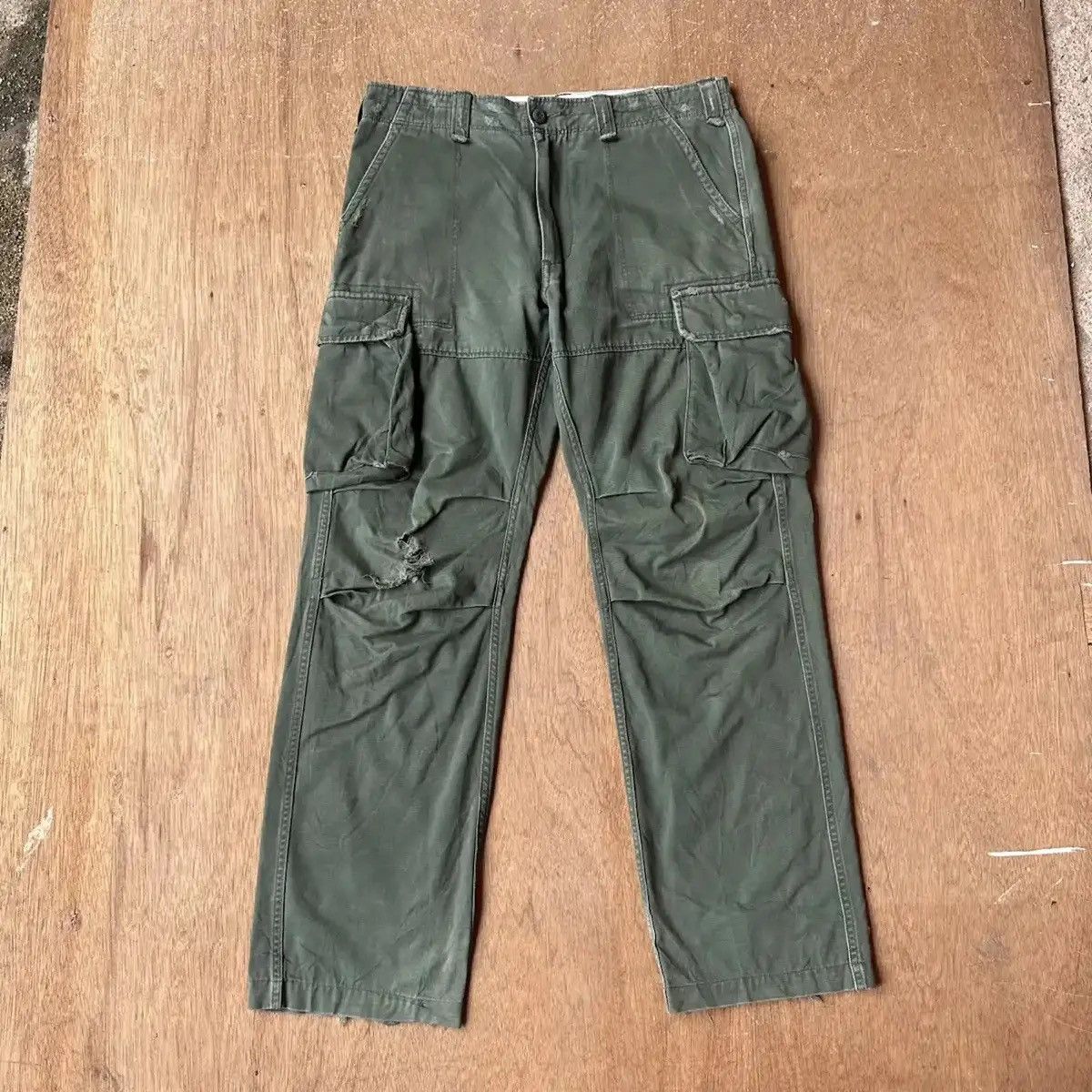 W33 L31 🔥VINTAGE DICKIES TACTICAL WORKWEAR DISTRESSED CARGO