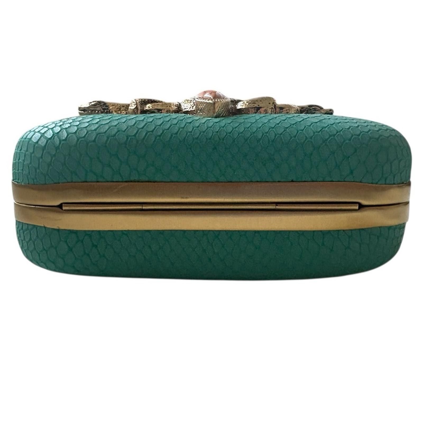 Other Samantha Wills Hand Crafted Turquoise Snakeskin Clutch Size ONE SIZE - 9 Thumbnail