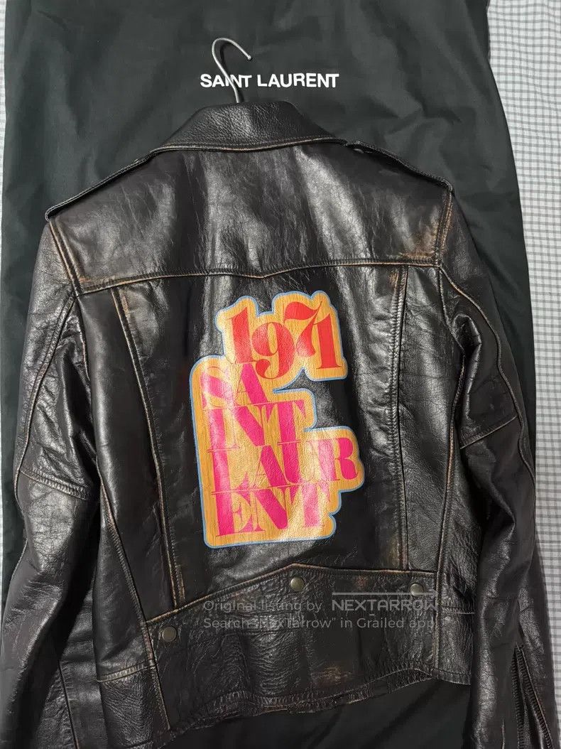 Saint Laurent Paris Saint Laurent Paris Distressed Motorcycle Leather Jacket i Size US S / EU 44-46 / 1 - 2 Thumbnail
