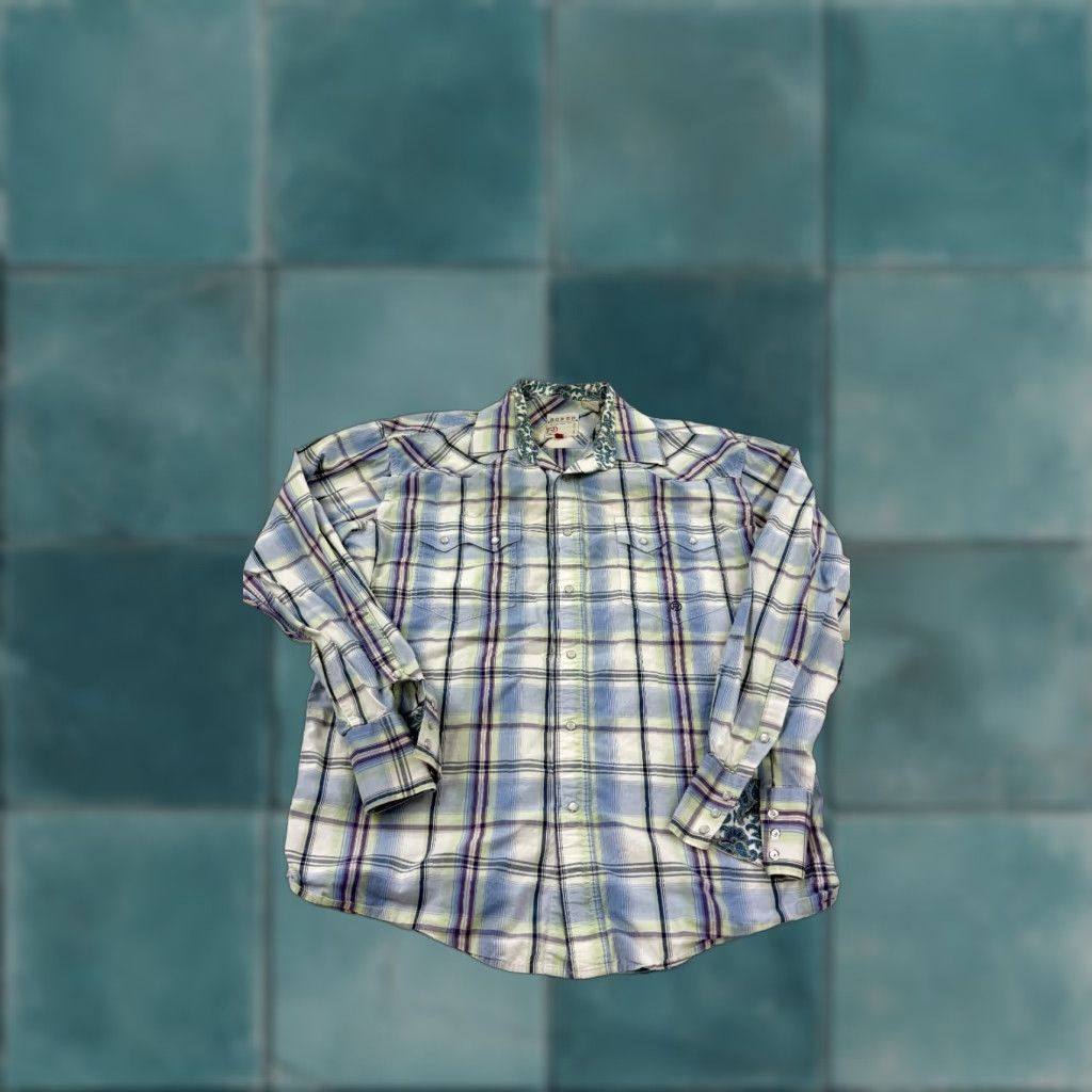Roper Roper Shirt Mens Medium Colorful Plaid Western Double Chest Pockets Snap Button Shirt Size US M / EU 48-50 / 2 - 1 Thumbnail