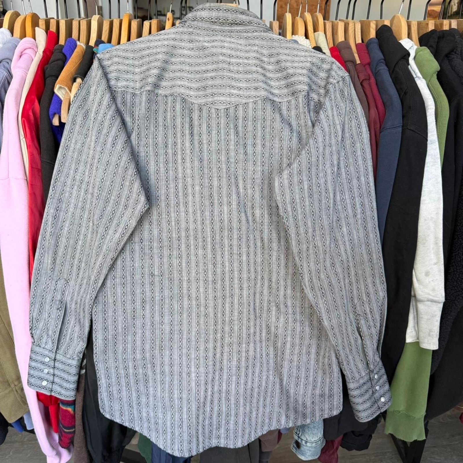 Wrangler Vintage 90s Wrangler Western Pearl Snap Shirt Grey Size US M / EU 48-50 / 2 - 7 Thumbnail