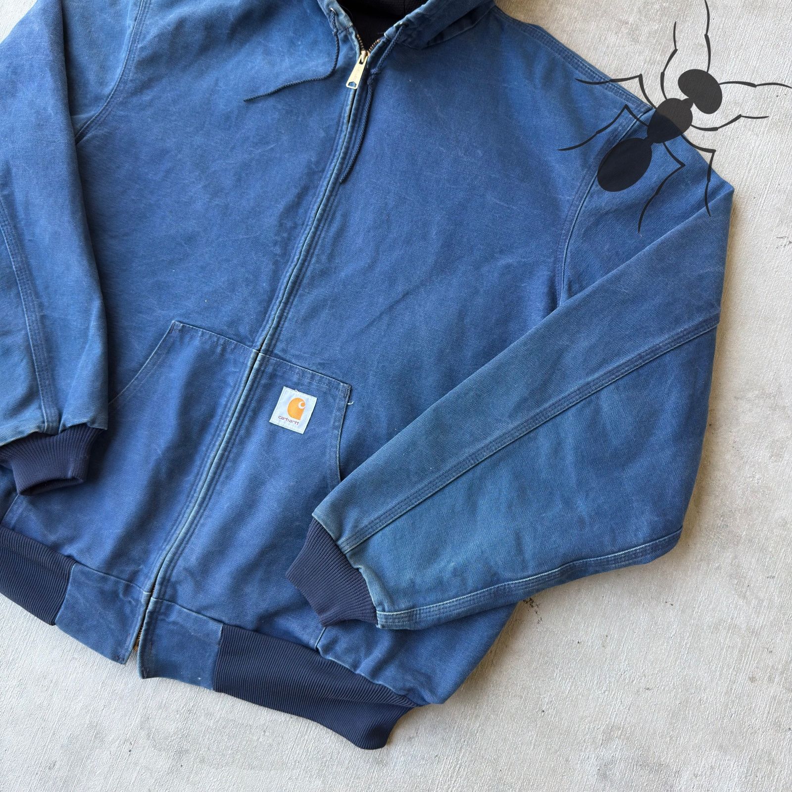Carhartt × Vintage Carhartt J03 NVY Blue hooded work wear jacket Size US XXL / EU 58 / 5 - 3 Thumbnail