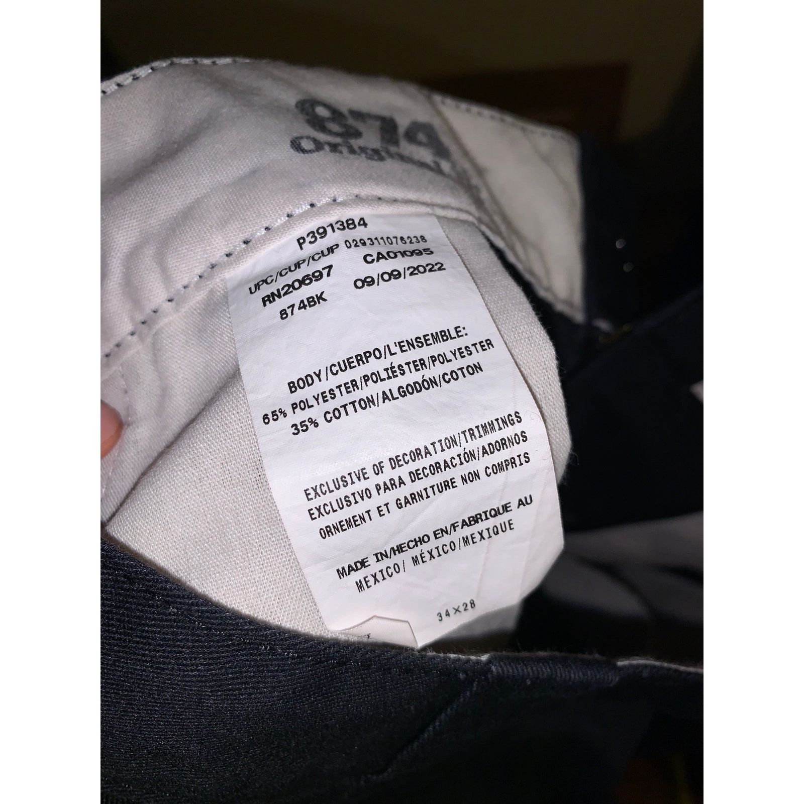 Dickies Dickies 874 Work Pants Black 34x28 Straight Leg Mexico Size US 34 / EU 50 - 6 Thumbnail