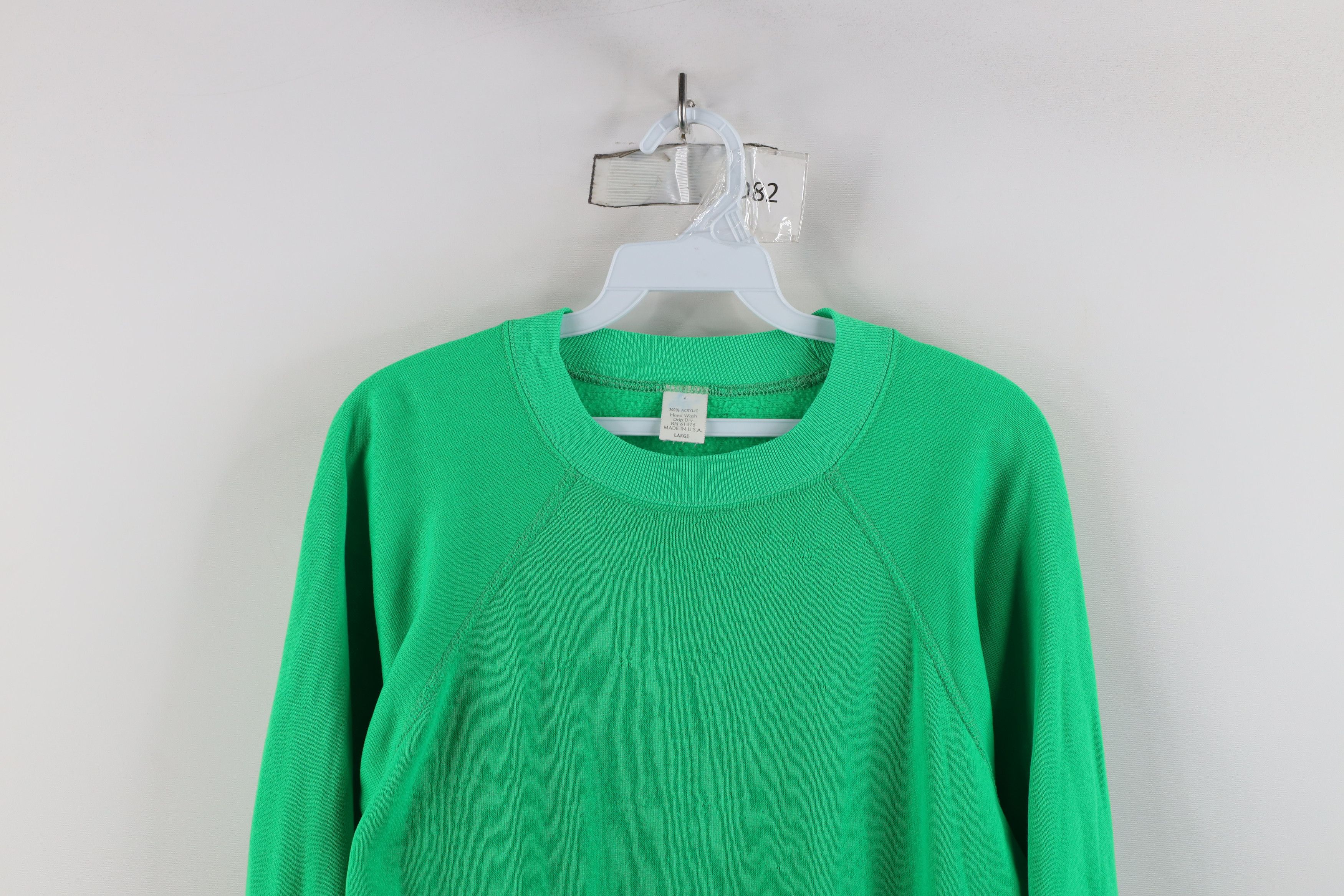 Vintage Vintage 70s Streetwear Thin Crewneck Sweatshirt Green USA Size L / US 10 / IT 46 - 2 Thumbnail