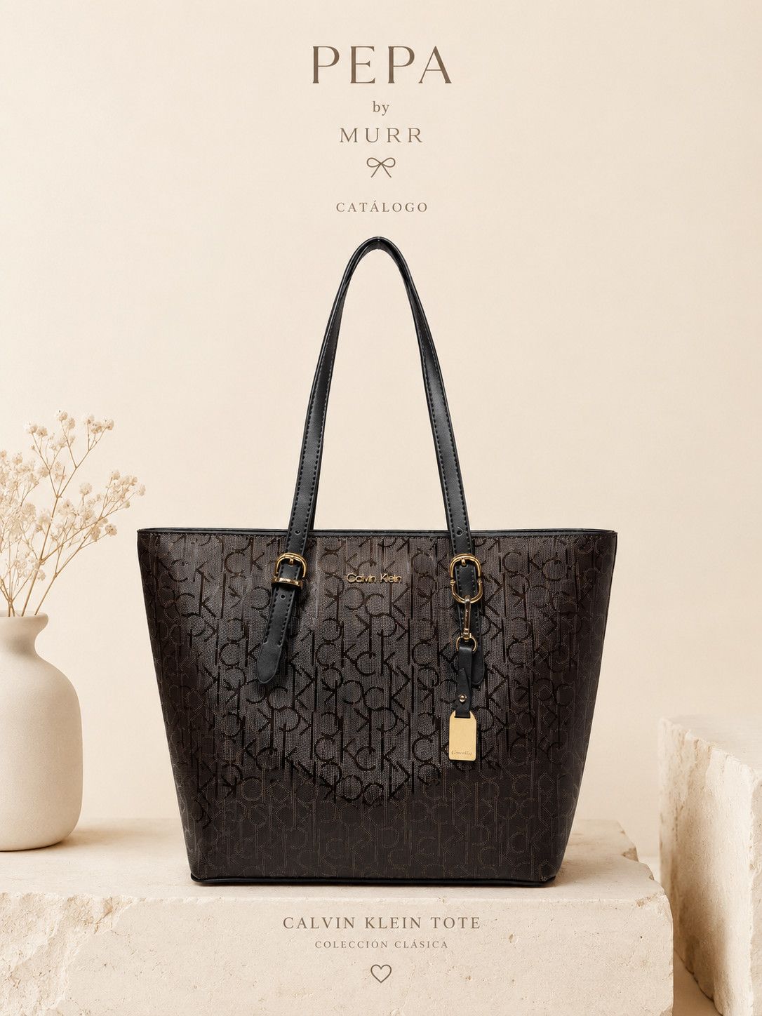 Calvin Klein Calvin Klein Brown Tote Handbag Size ONE SIZE - 1 Thumbnail