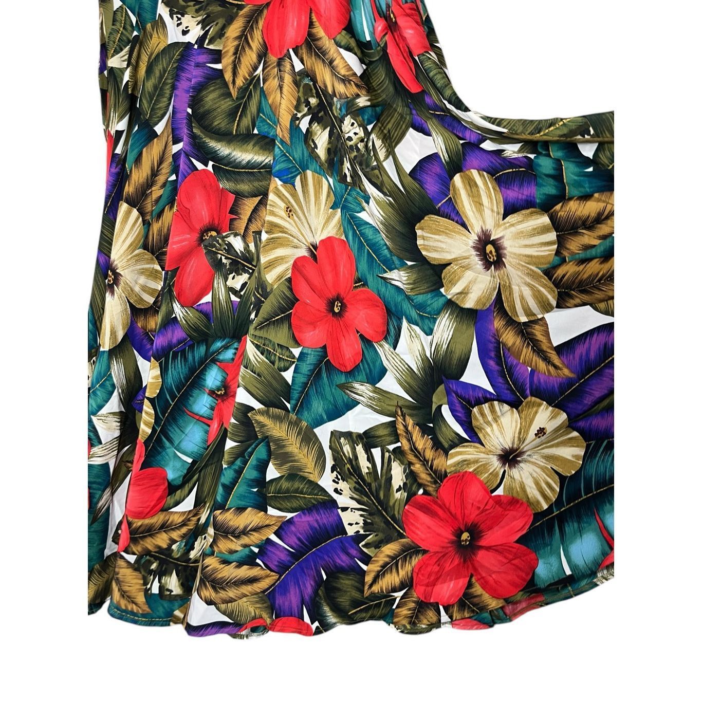 Other Vintage Dana Buchman 90s Hibiscus Floral Print Silk Button Front Skirt 4 Size 27" / US 4 / IT 40 - 7 Thumbnail