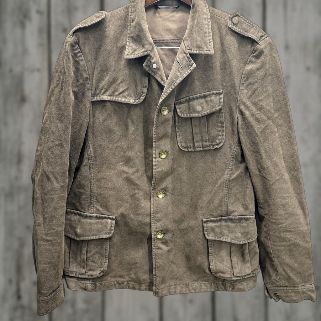 DRYKORN Drykorn Jacket Mens Brown Cotton Canvas Military Field Dakar 3 50 Casual Lined Pockets Button Front Epaulets Army 90s Style Mens/M Size US M / EU 48-50 / 2 - 1 Thumbnail