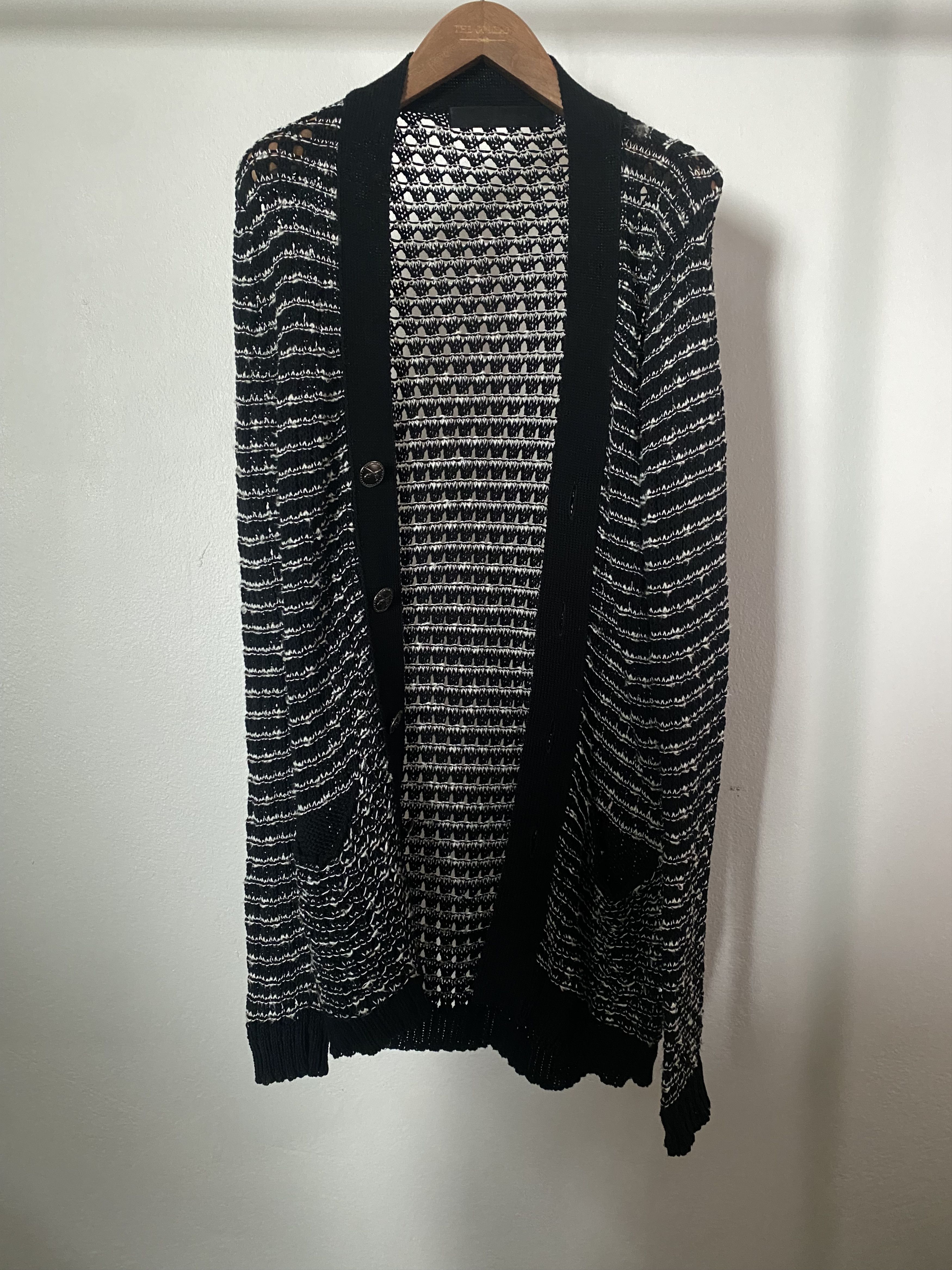 Navy Long Knit Cardigan