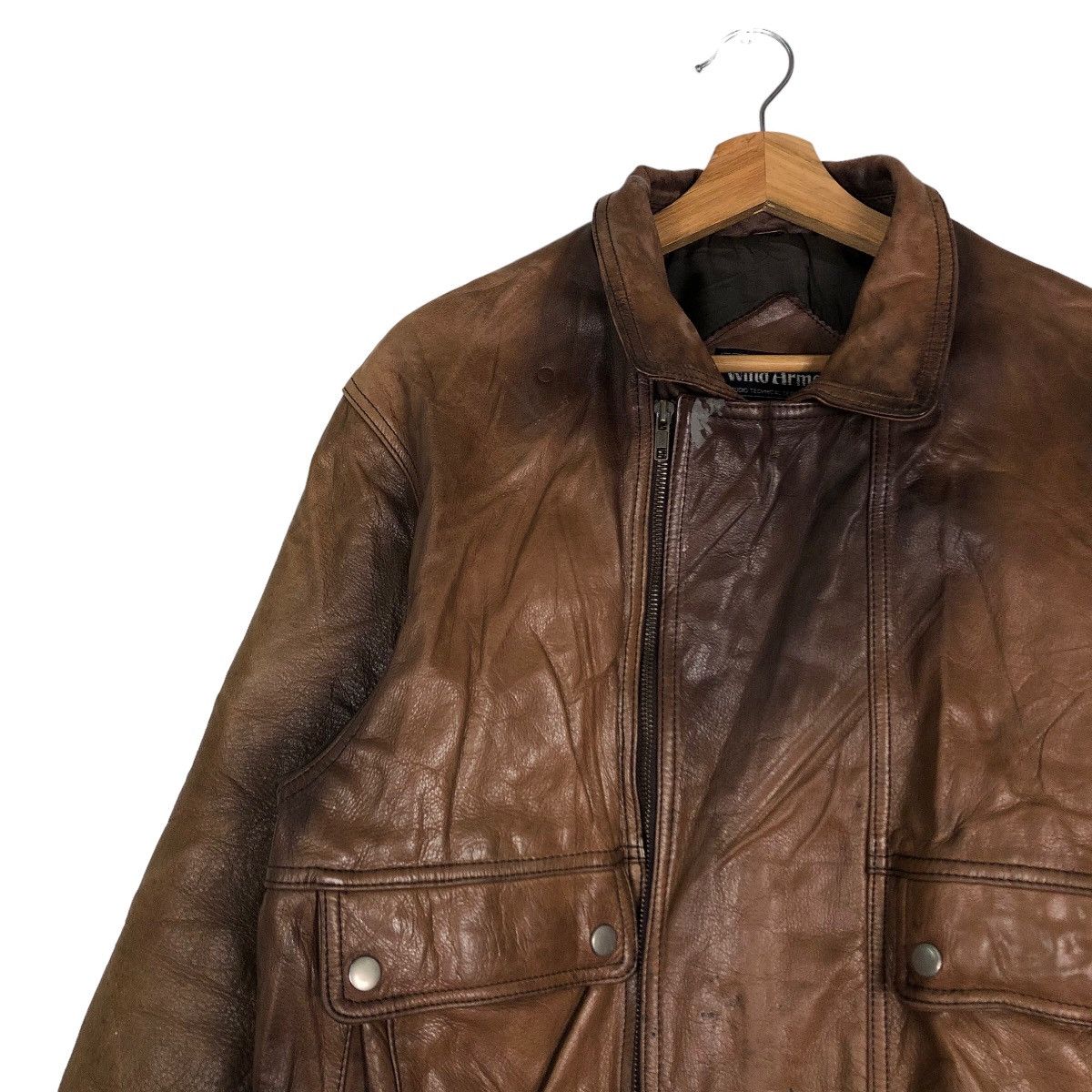 Japanese Brand 🔥Sun Faded Design Biker Jacket Leather Wind Armor Japan Size US M / EU 48-50 / 2 - 7 Thumbnail