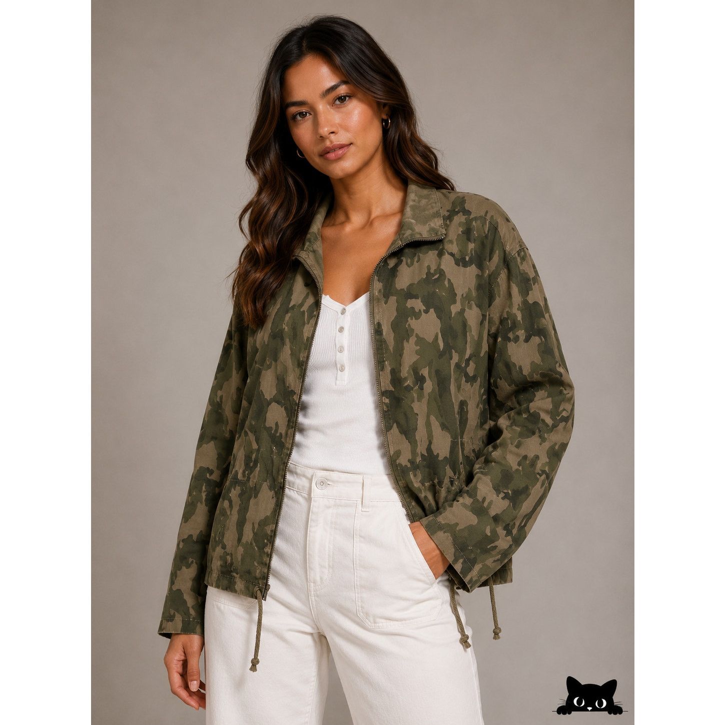 James Perse James Perse Army Green Camo Zip Long Sleeve Jacket 4 / XL Size XL / US 12-14 / IT 48-50 - 3 Thumbnail