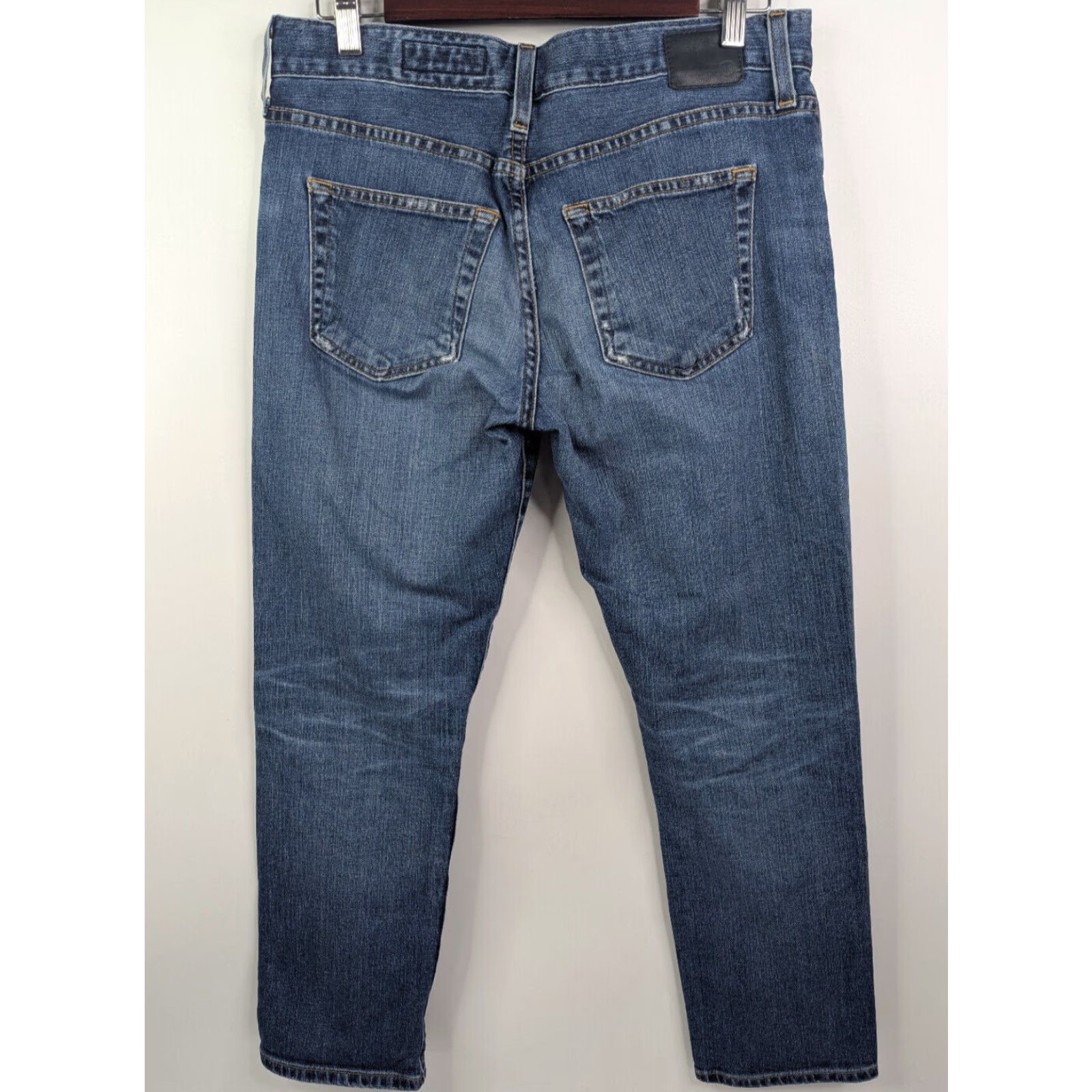 Vintage AG Adriano Goldschmied Jeans Womens Slim Distressed Boyfriend 28R Blue Denim Cotton Polyurethane 5-Pocket Logo Zipper Button Jeans Size 28" / US 6 / IT 42 - 3 Thumbnail