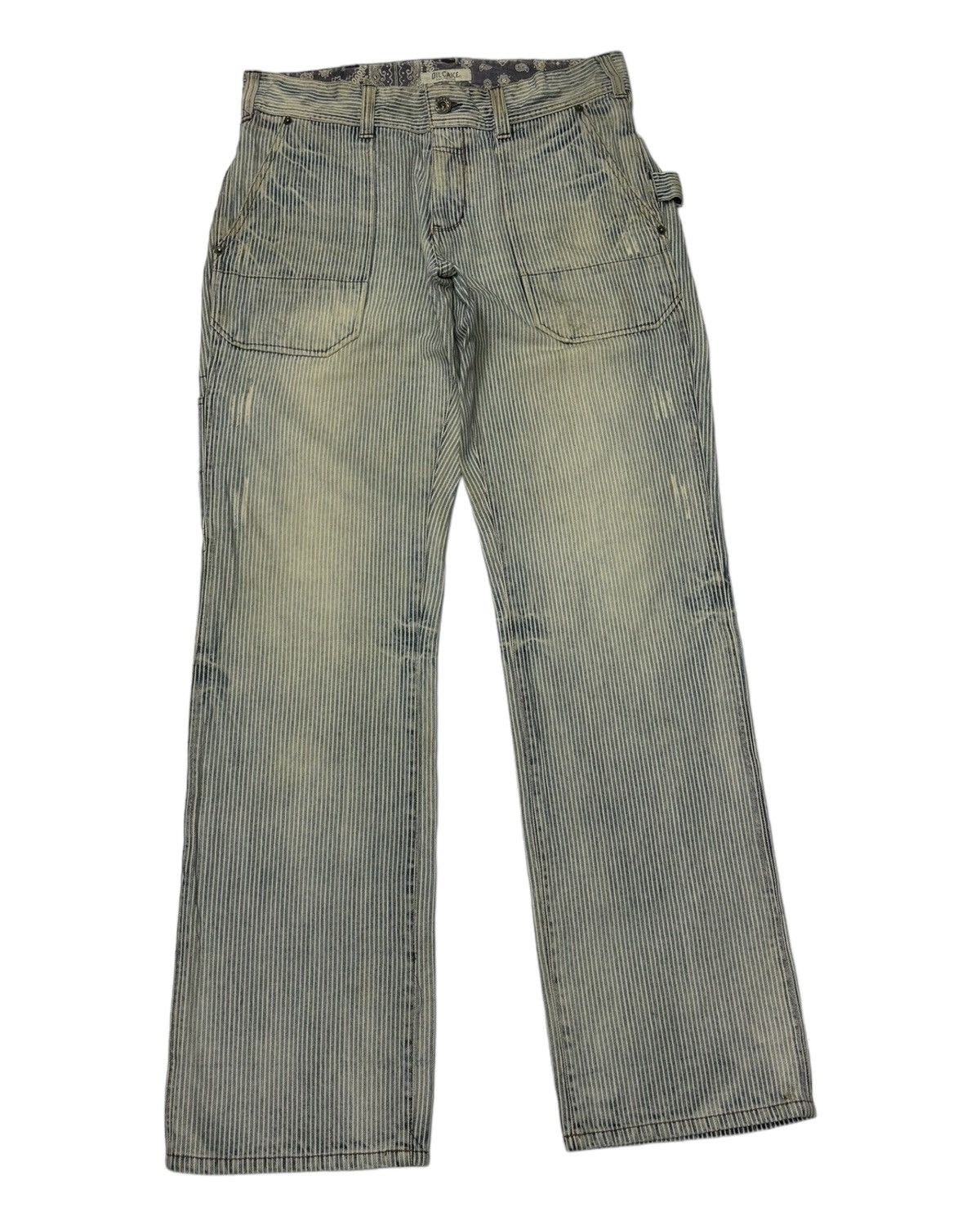 Hysteric Glamour × Japanese Brand OIL CAKE JAPANESE WABASH STRIPED CARPENTER PANTS Size US 33 - 3 Thumbnail