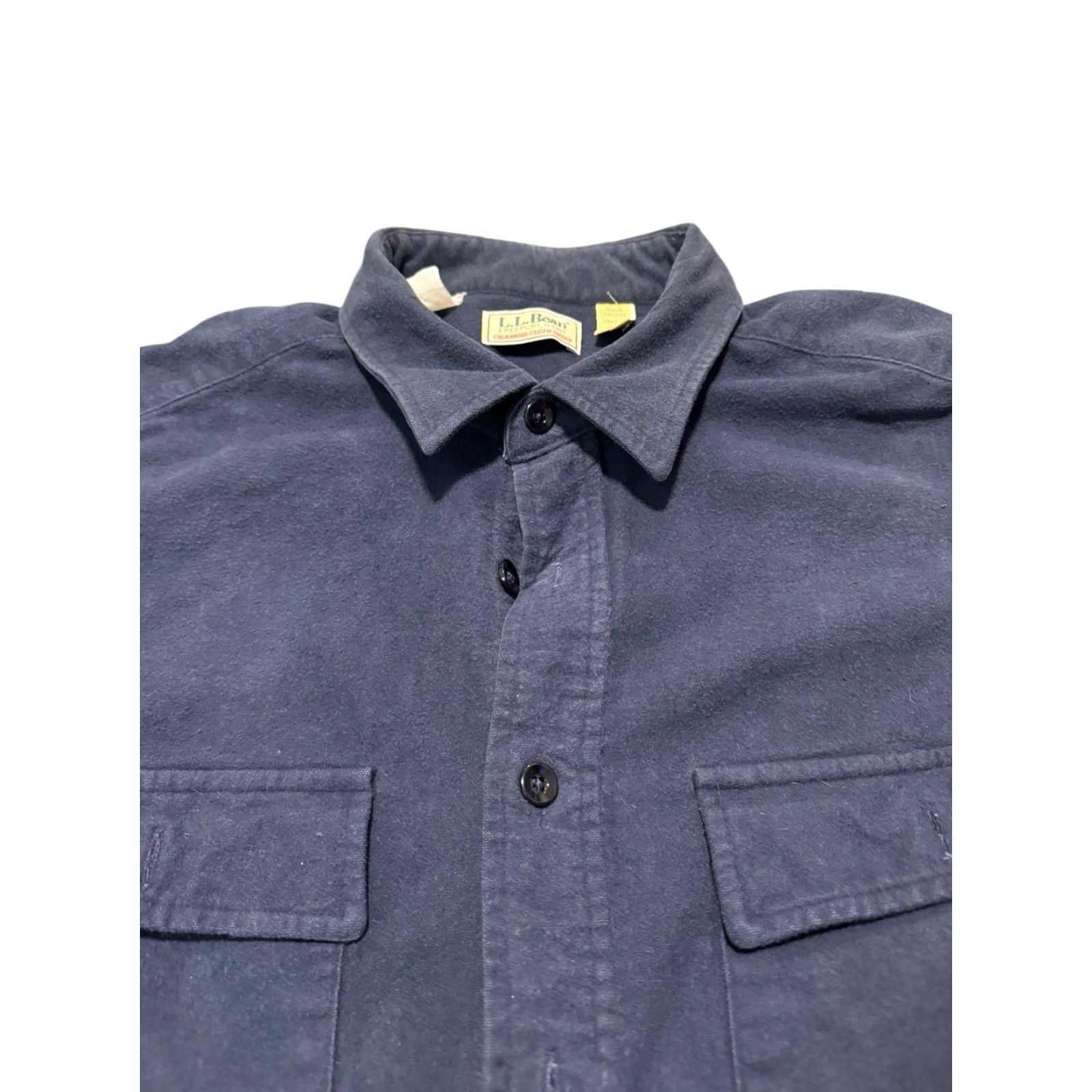Vintage VINTAGE L.L. Bean Chamois Cloth Shirt Mens 17 Tall XL Navy Blue Made in USA 90s Size XXL / US 16-18 / IT 52-54 - 4 Thumbnail