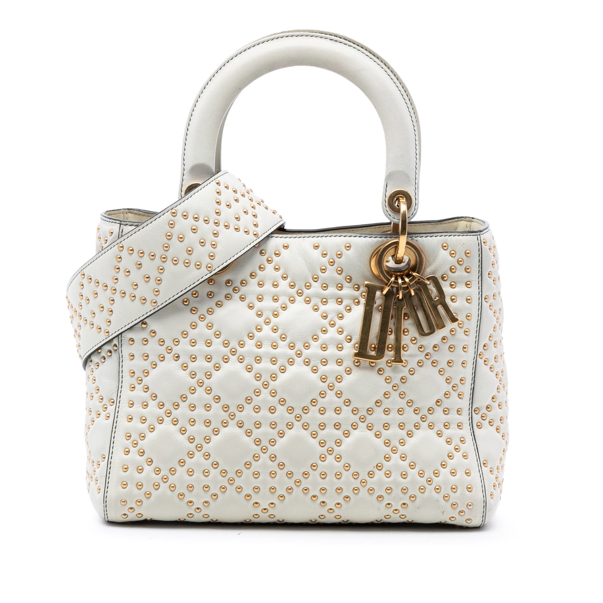 Dior Dior Medium Lambskin Cannage Studded Supple Lady Dior Size ONE SIZE - 1 Thumbnail