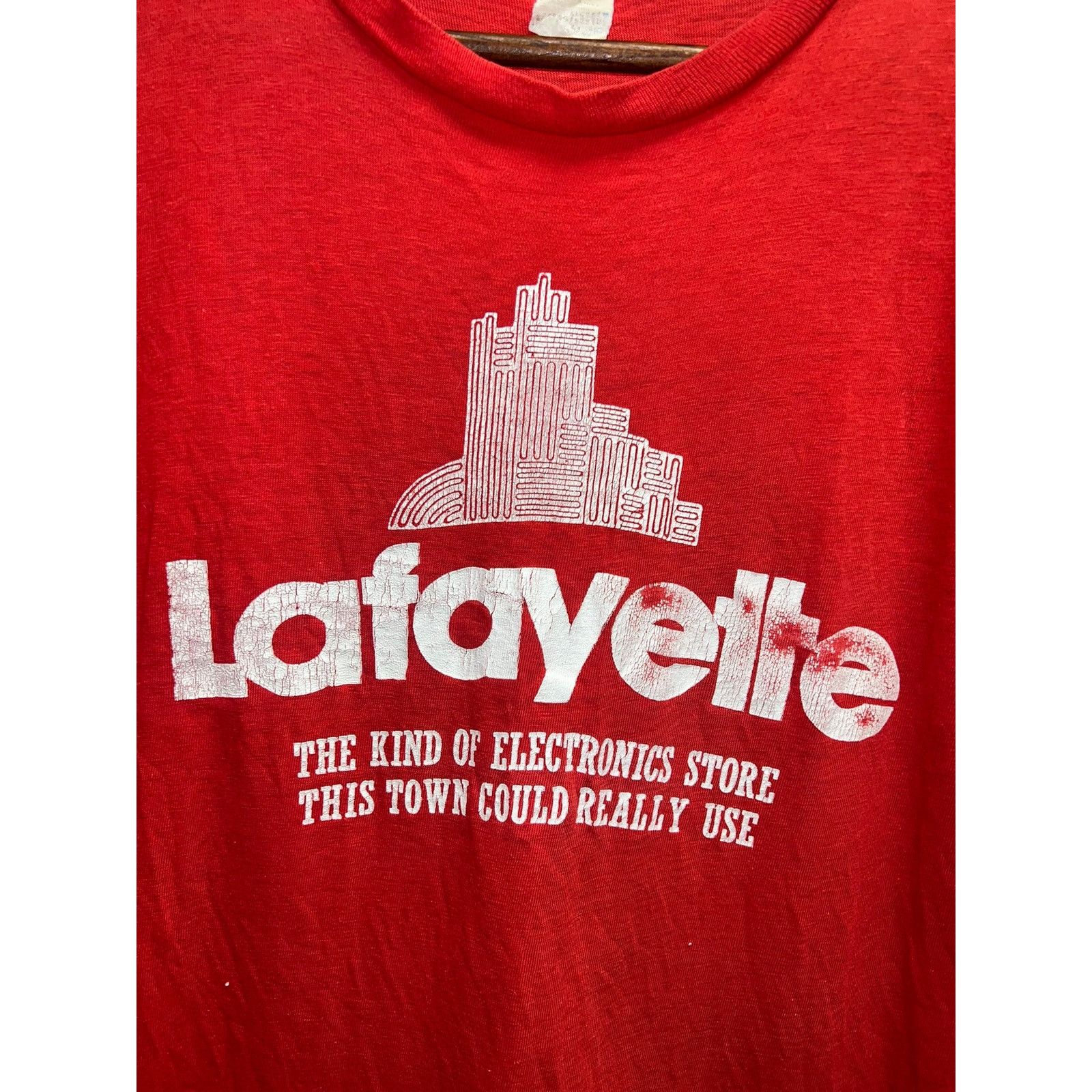 Vintage Vintage Lafayette Electronics Shirt Red 80s 1980s Tee VTG M Size US M / EU 48-50 / 2 - 2 Thumbnail