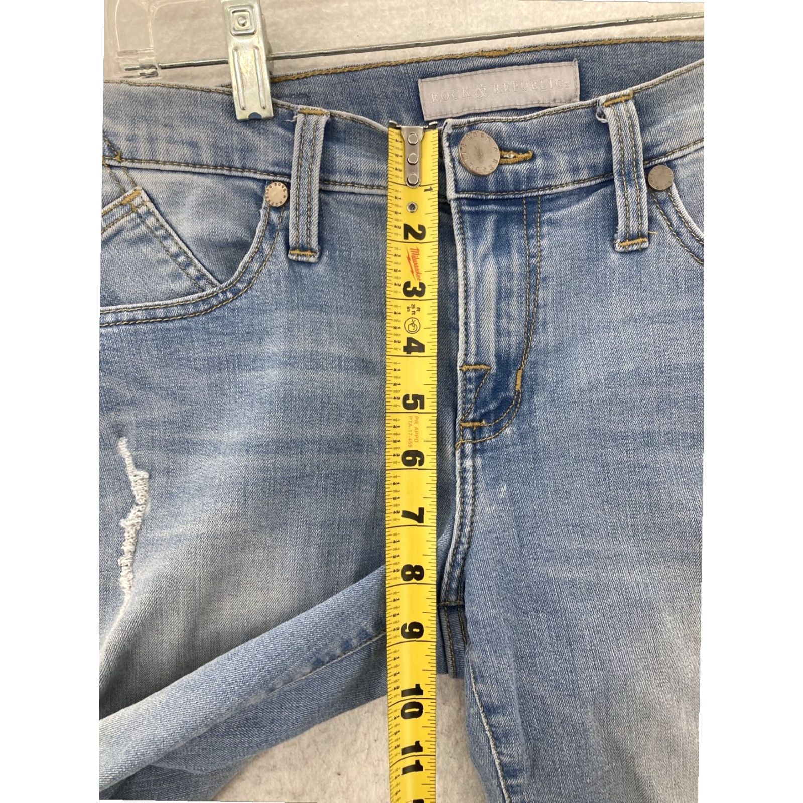 Vintage Rock & Republic Womens Blue Skinny Stretch Faded Low Rise Jeans Size 8 Size 30" / US 8 / IT 44 - 5 Thumbnail