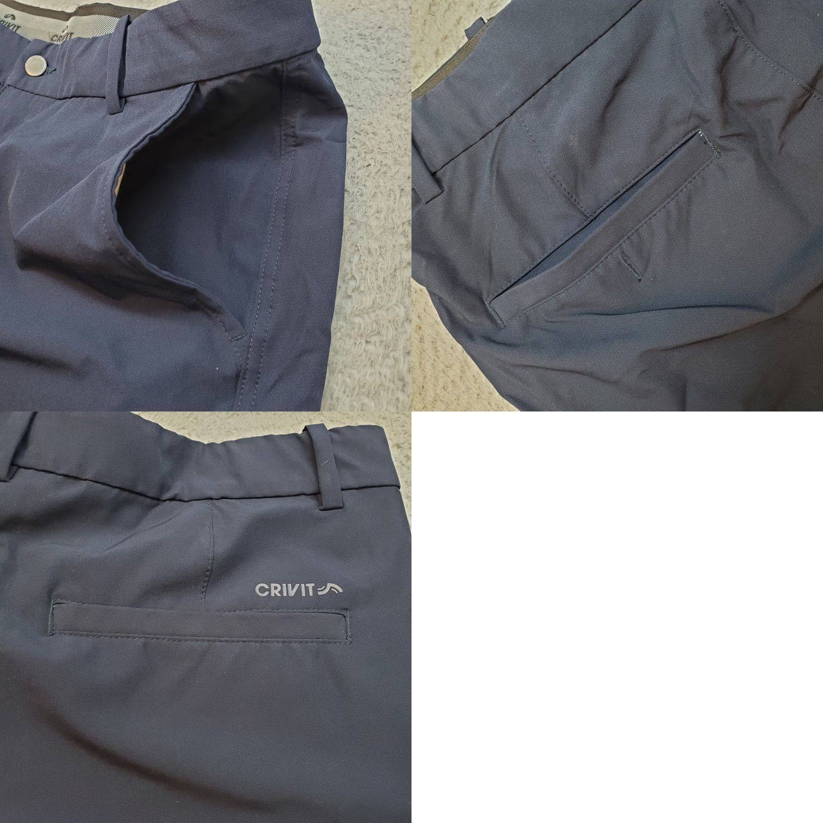 Vintage Crivit Shorts Mens 34 Navy Casual Flat Front Stretch Pockets Belt Loops Size US 34 / EU 50 - 8 Thumbnail