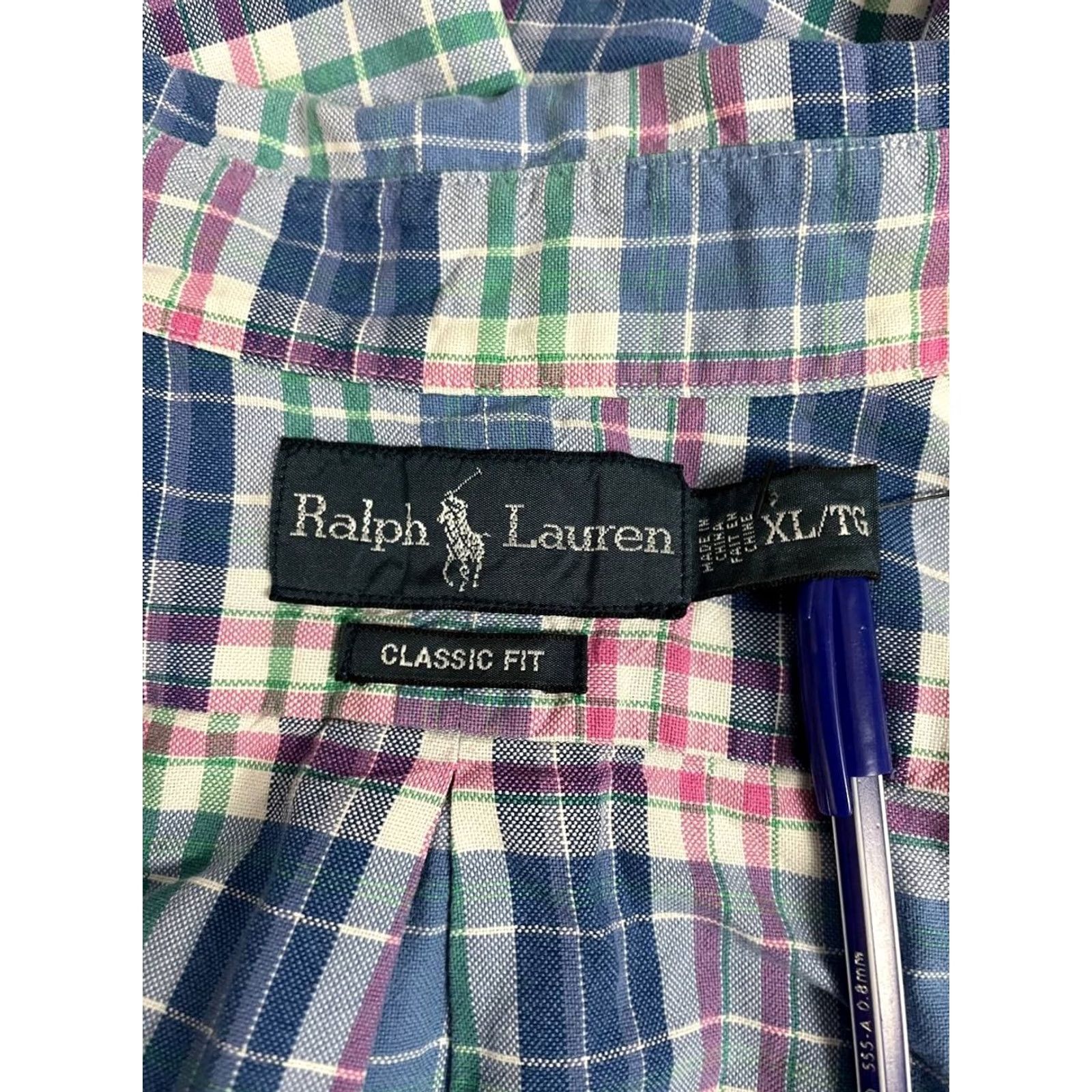 Ralph Lauren Ralph Lauren Mens Button-Down Shirt XL Blue Plaid Short Sleeve Classic Fit Size US XL / EU 56 / 4 - 3 Thumbnail